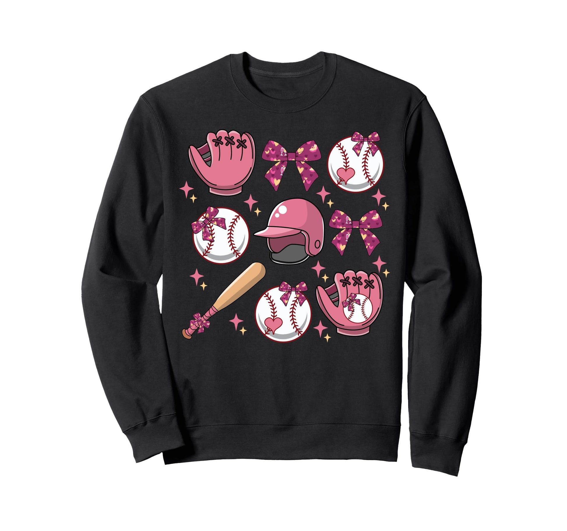 Baseball Coquette Bow Softball Sweatshirt - Aesthetic Graphic Men Women - T-Shirt, Sweatshirt, Hoodie