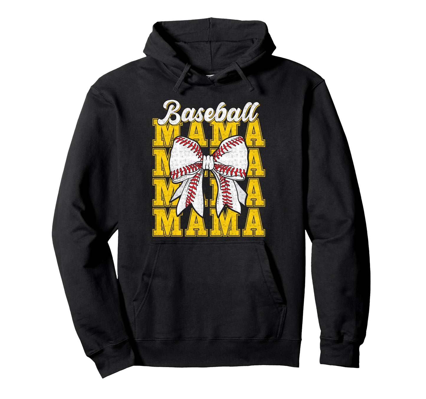 Baseball Mama Coquette Bow Game Day Hoodie - Custom Art Print for Adults - T-Shirt, Sweatshirt, Hoodie