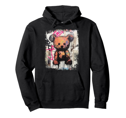 Aesthetic Streetwear Teddy Bear Hoodie - Unique Graphic for Adults - T-Shirt, Sweatshirt, Hoodie