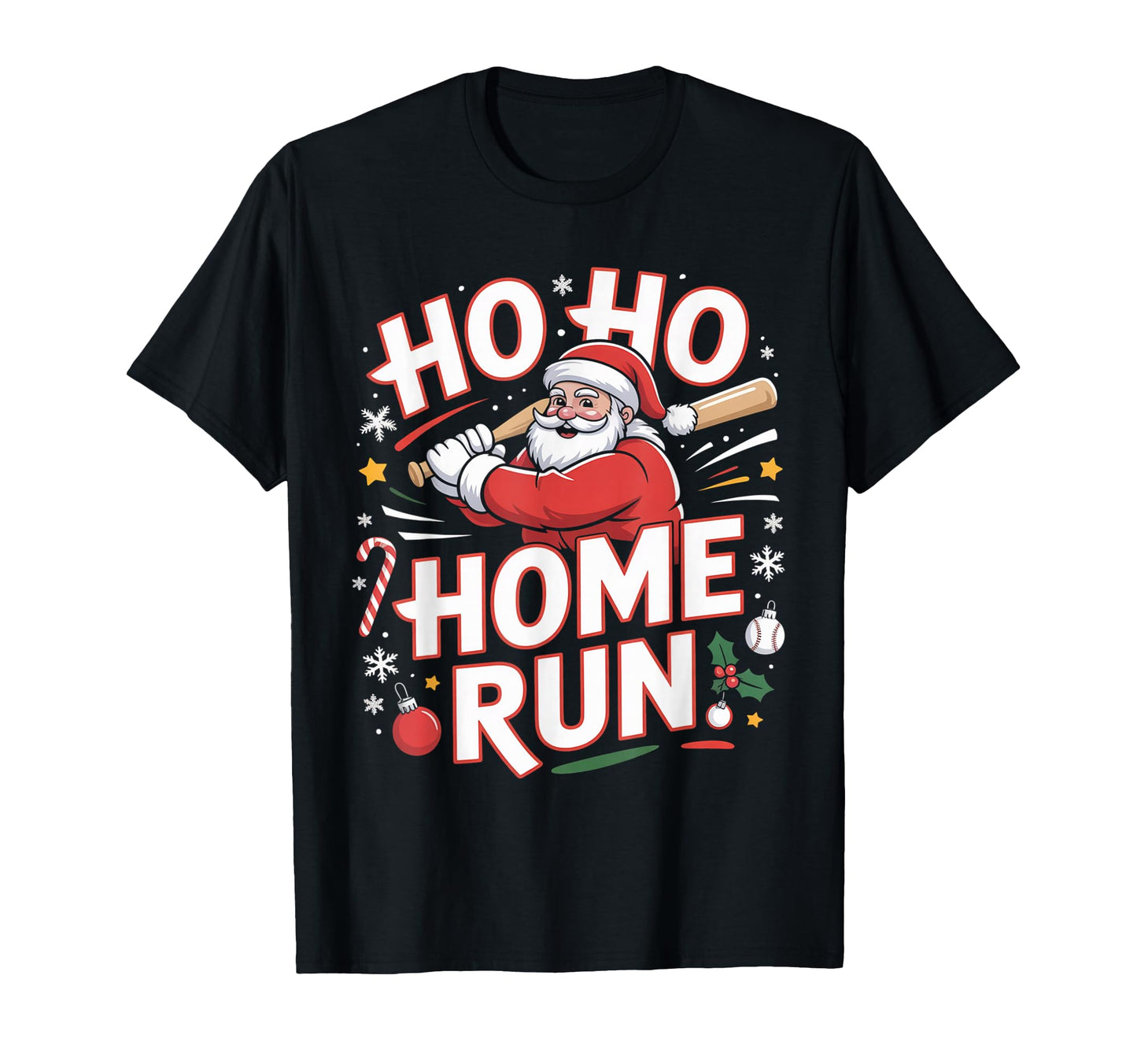 Ho Ho Home Run Baseball T-Shirt - Aesthetic Graphic Men Women - T-Shirt, Sweatshirt, Hoodie