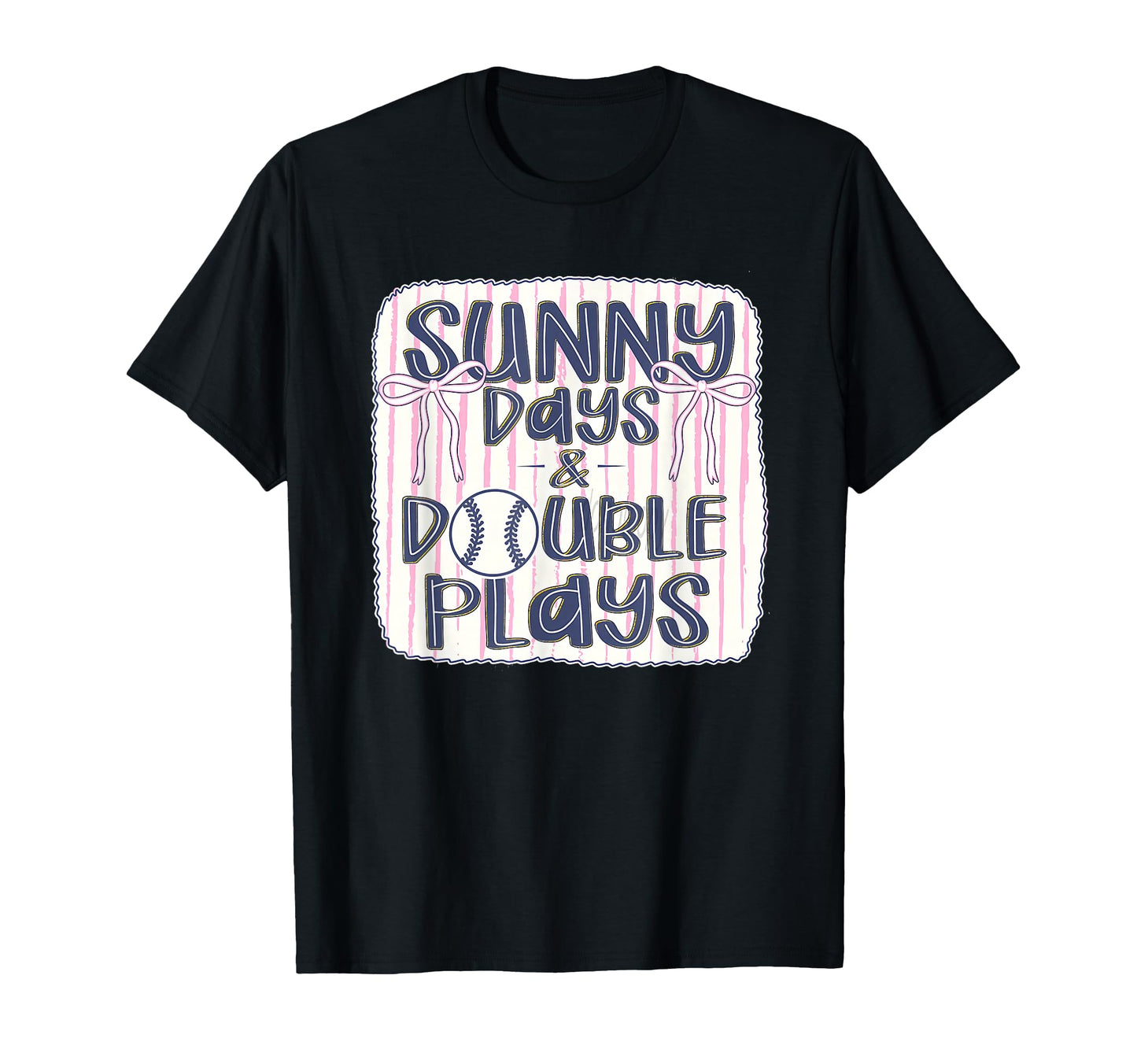 Sunny Days And Double Plays Baseball T-Shirt - Trendy Graphic for Adults - T-Shirt, Sweatshirt, Hoodie