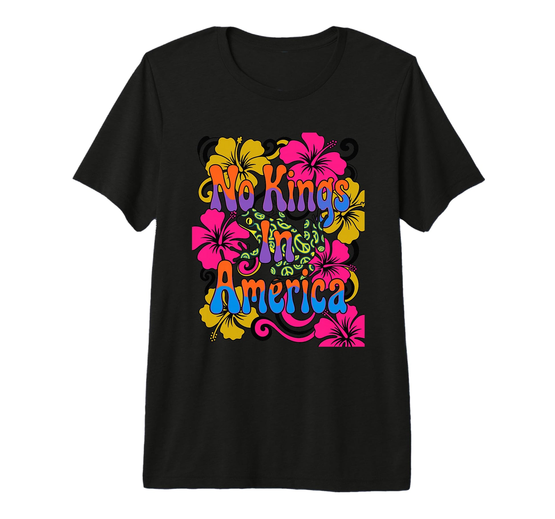 No Kings America Psychedelic Frog T-Shirt - Casual Everyday Wear Unisex - T-Shirt, Sweatshirt, Hoodie