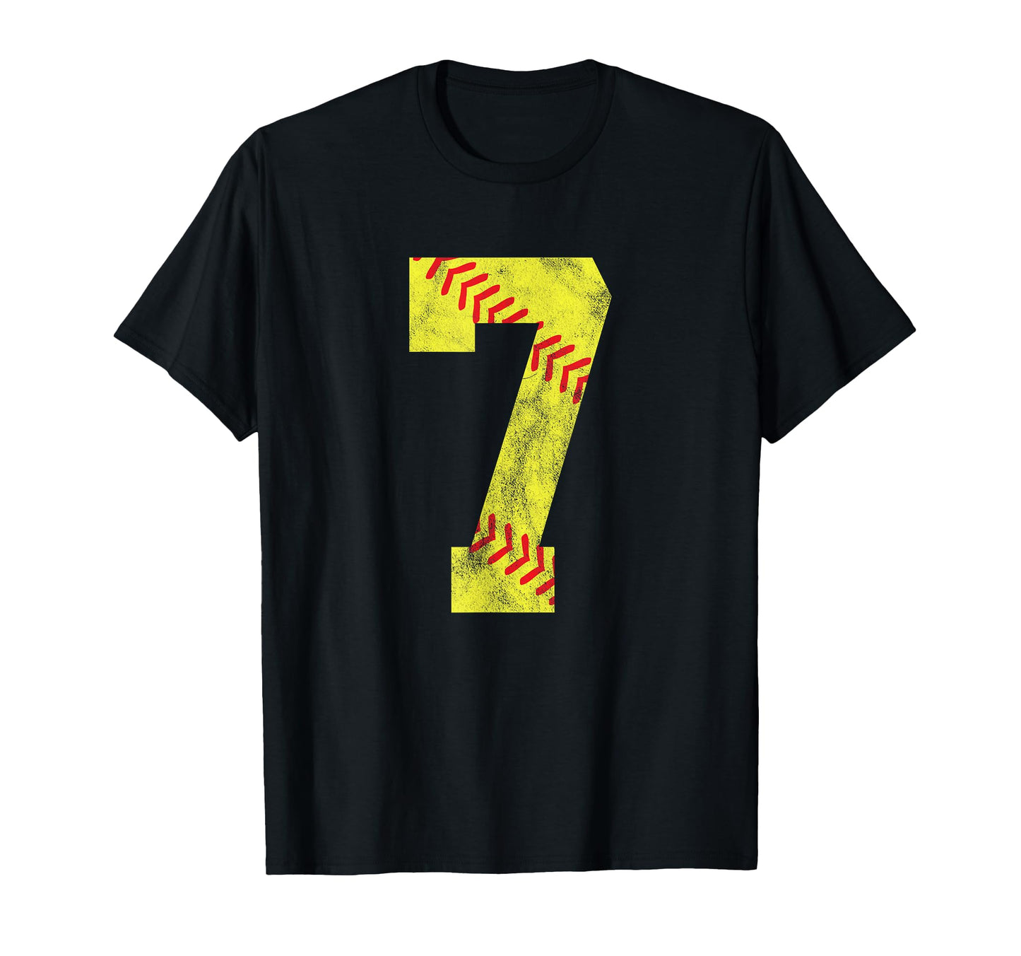 Softball Number 7 Seven 7Th Birthday T-Shirt - Novelty Apparel Men Women - T-Shirt, Sweatshirt, Hoodie