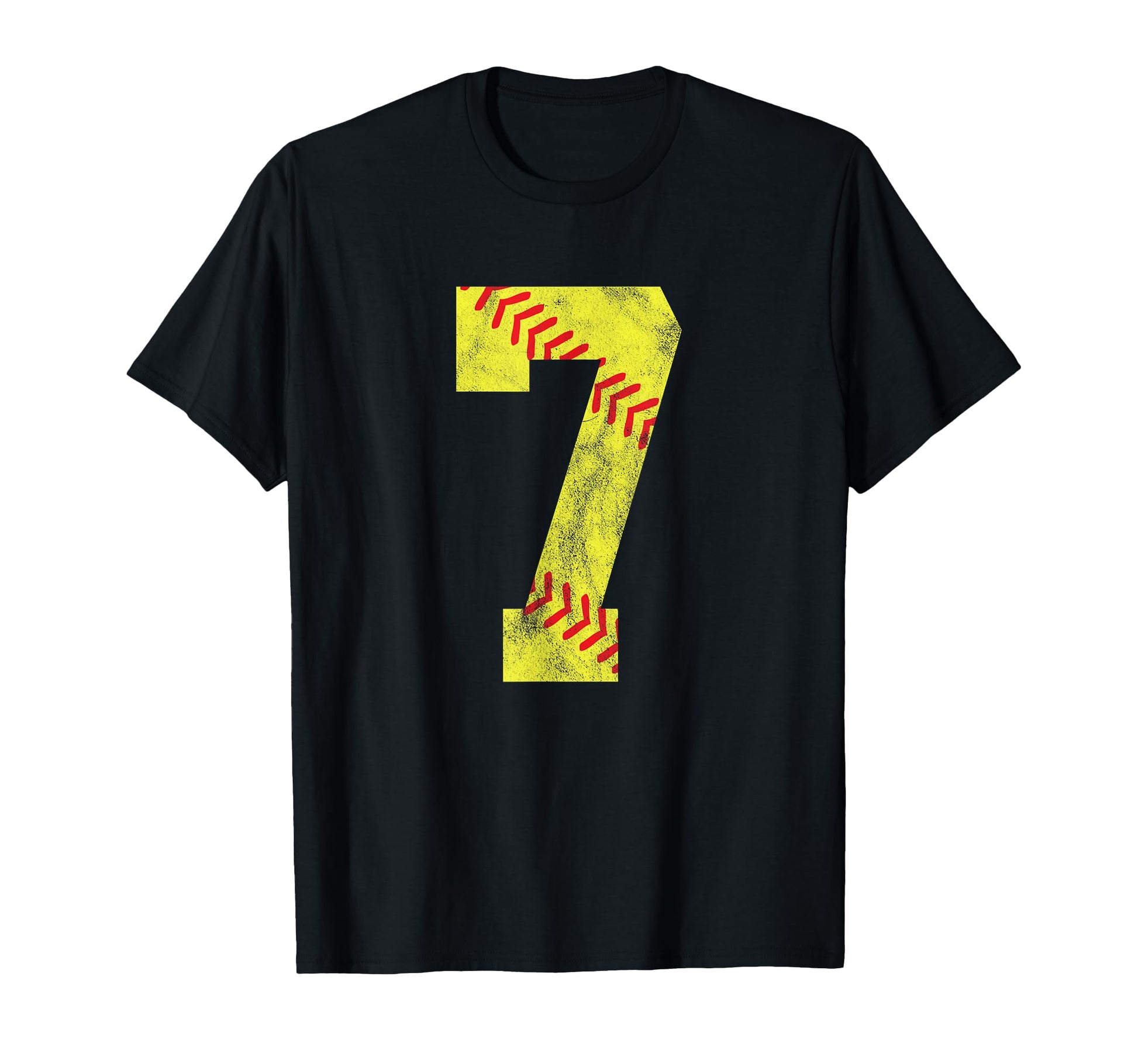 Softball Number 7 Seven 7Th Birthday T-Shirt - Novelty Apparel Men Women - T-Shirt, Sweatshirt, Hoodie