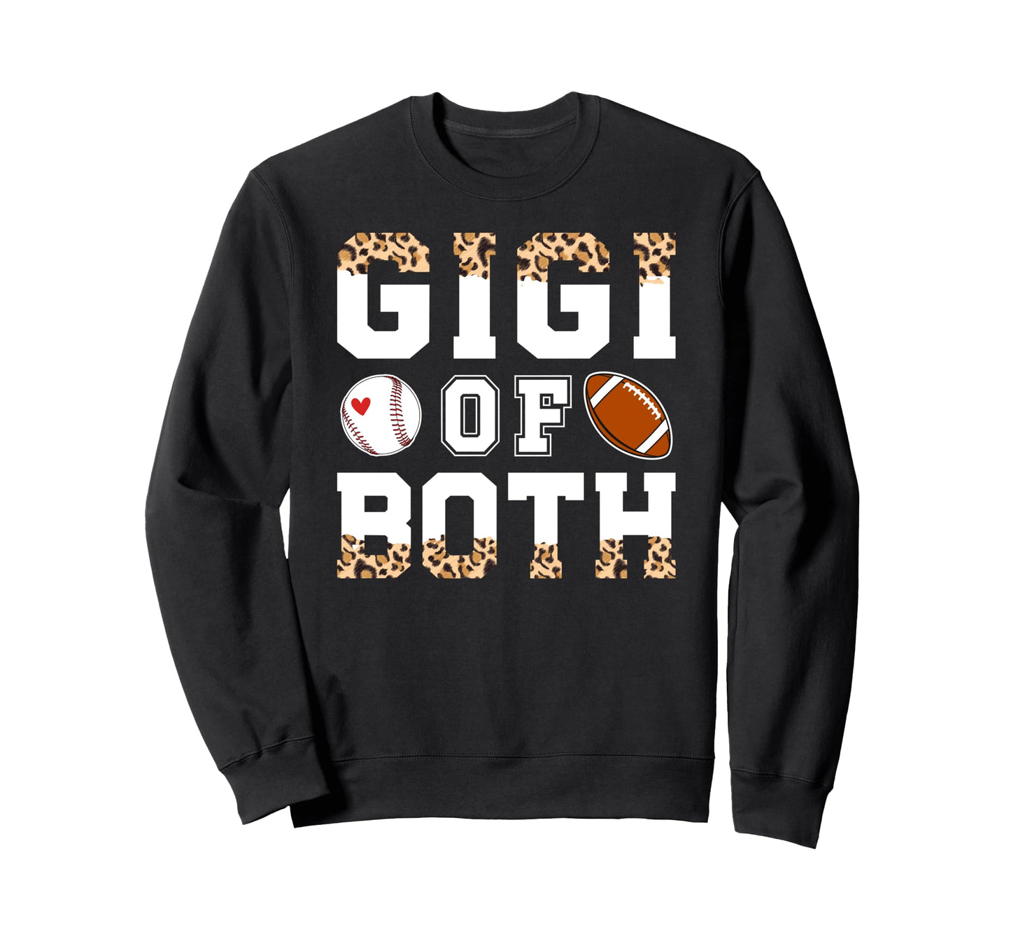 Gigi Both Leopard Baseball Football Sweatshirt - Graphic Print Men Women - T-Shirt, Sweatshirt, Hoodie