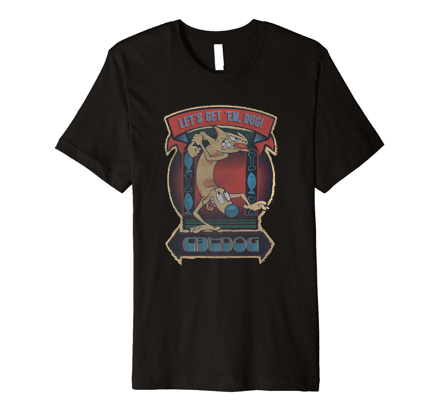 Catdog Lets Get Em Dog Cartoon T-Shirt - Streetwear Style for Adults - T-Shirt, Sweatshirt, Hoodie