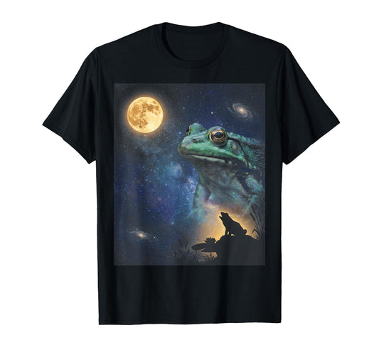 90S Frog Howling Moon Y2K Aesthetic T-Shirt - Streetwear Style Unisex - T-Shirt, Sweatshirt, Hoodie