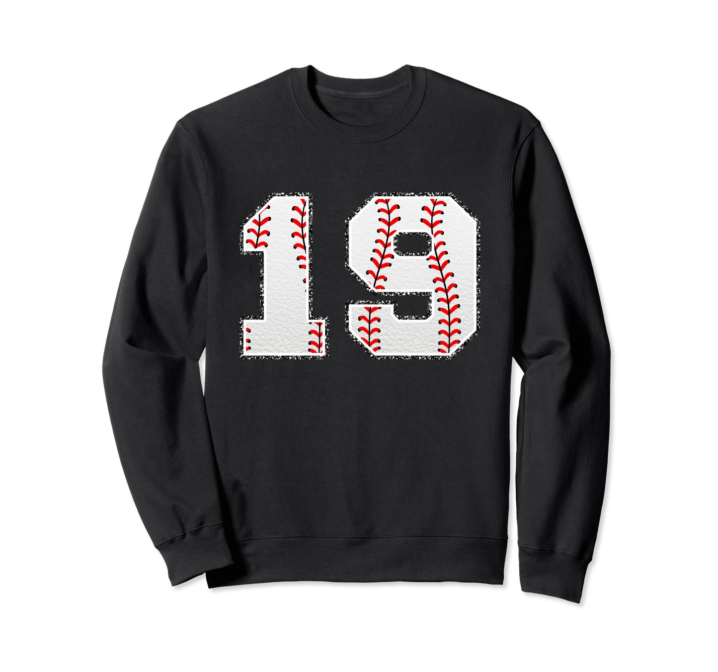 Number 19 Baseball Distressed Sweatshirt - Custom Art Print for Adults - T-Shirt, Sweatshirt, Hoodie