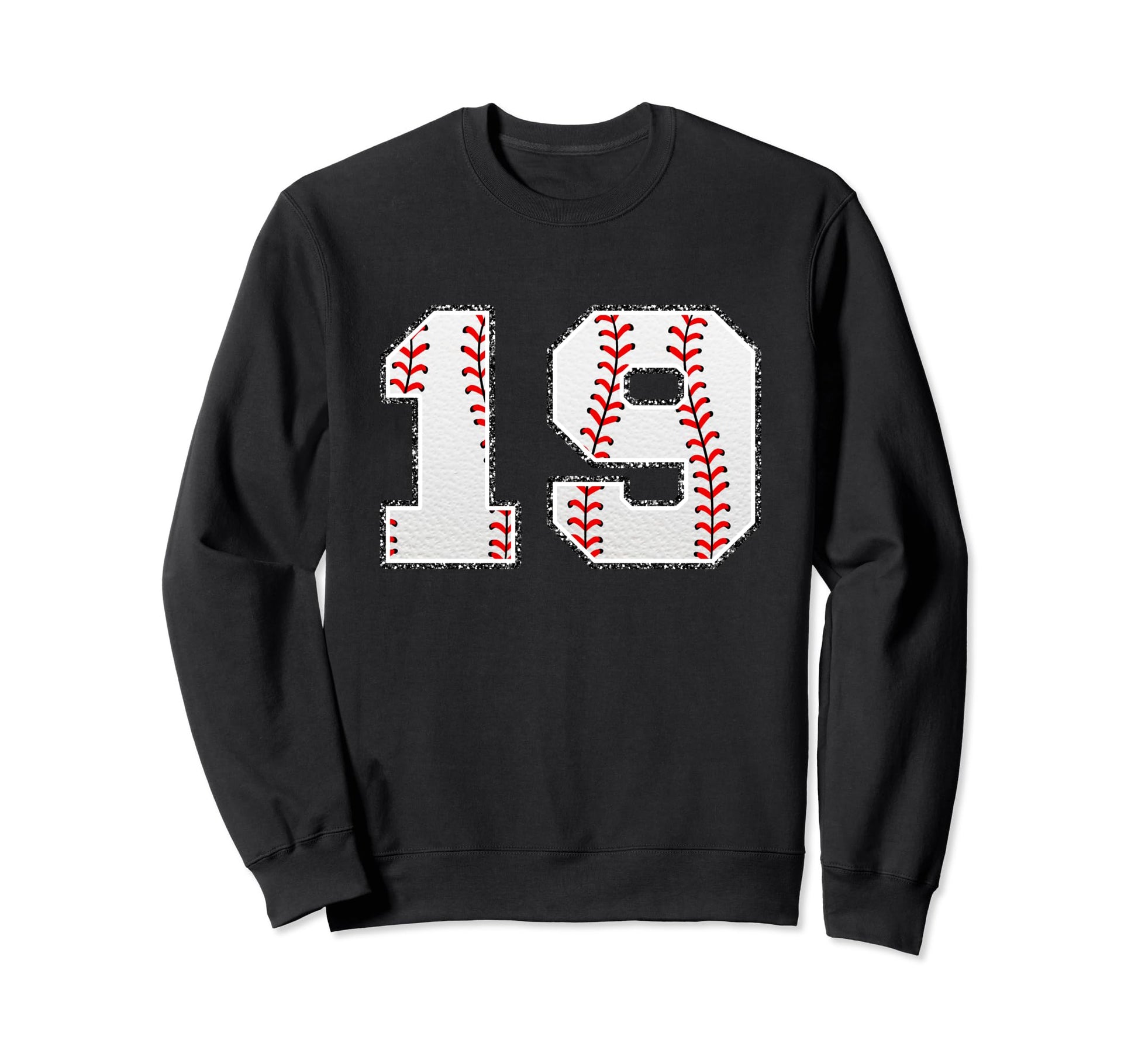 Number 19 Baseball Distressed Sweatshirt - Custom Art Print for Adults - T-Shirt, Sweatshirt, Hoodie