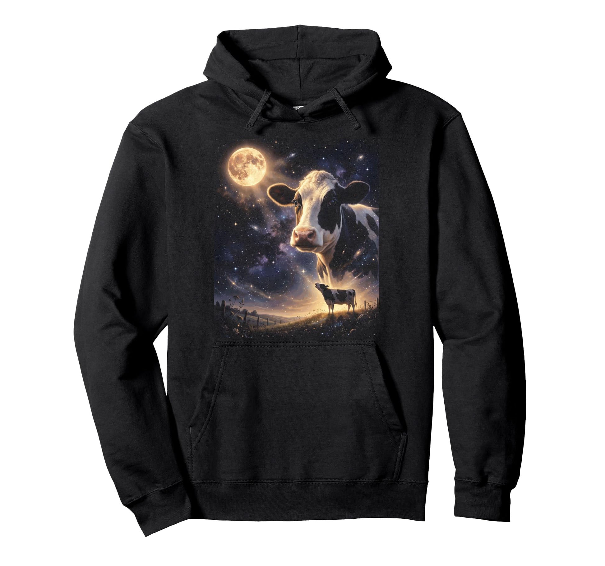 90S Cow Mooing Moon Y2K Aesthetic Hoodie - Trendy Graphic for Adults - T-Shirt, Sweatshirt, Hoodie
