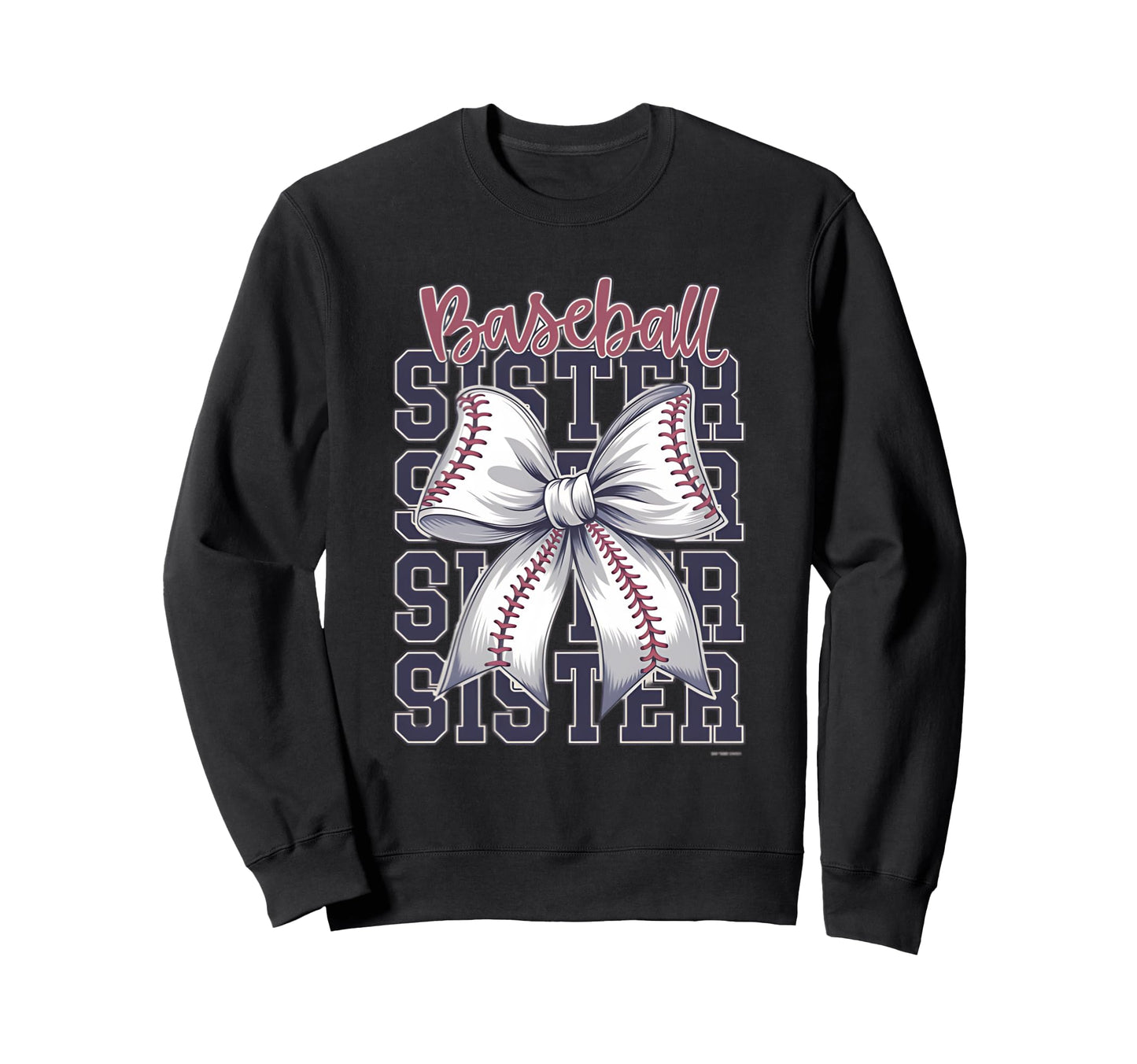 Baseball Sister Coquette Bow Sweatshirt - Graphic Print Men Women - T-Shirt, Sweatshirt, Hoodie
