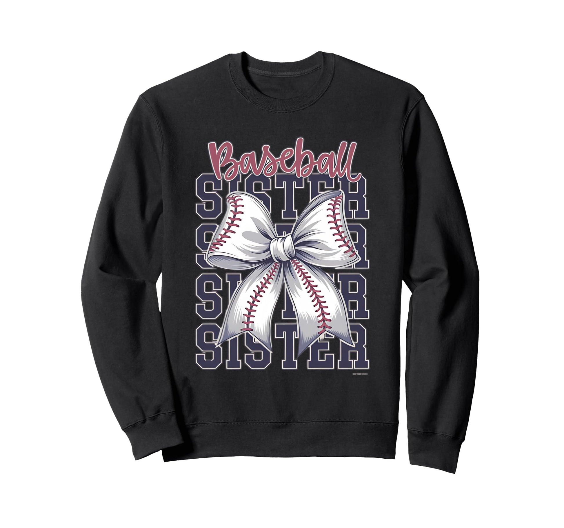 Baseball Sister Coquette Bow Sweatshirt - Graphic Print Men Women - T-Shirt, Sweatshirt, Hoodie