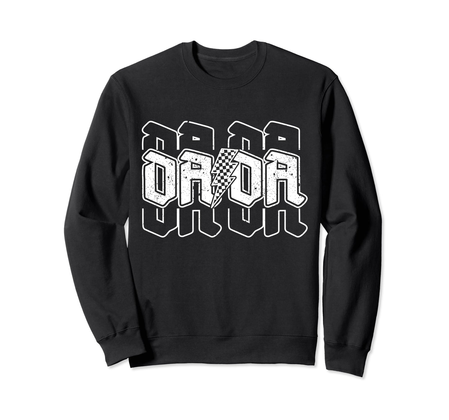 Checkered Dada Lightning Bolt Sweatshirt - Unique Graphic for Adults - T-Shirt, Sweatshirt, Hoodie