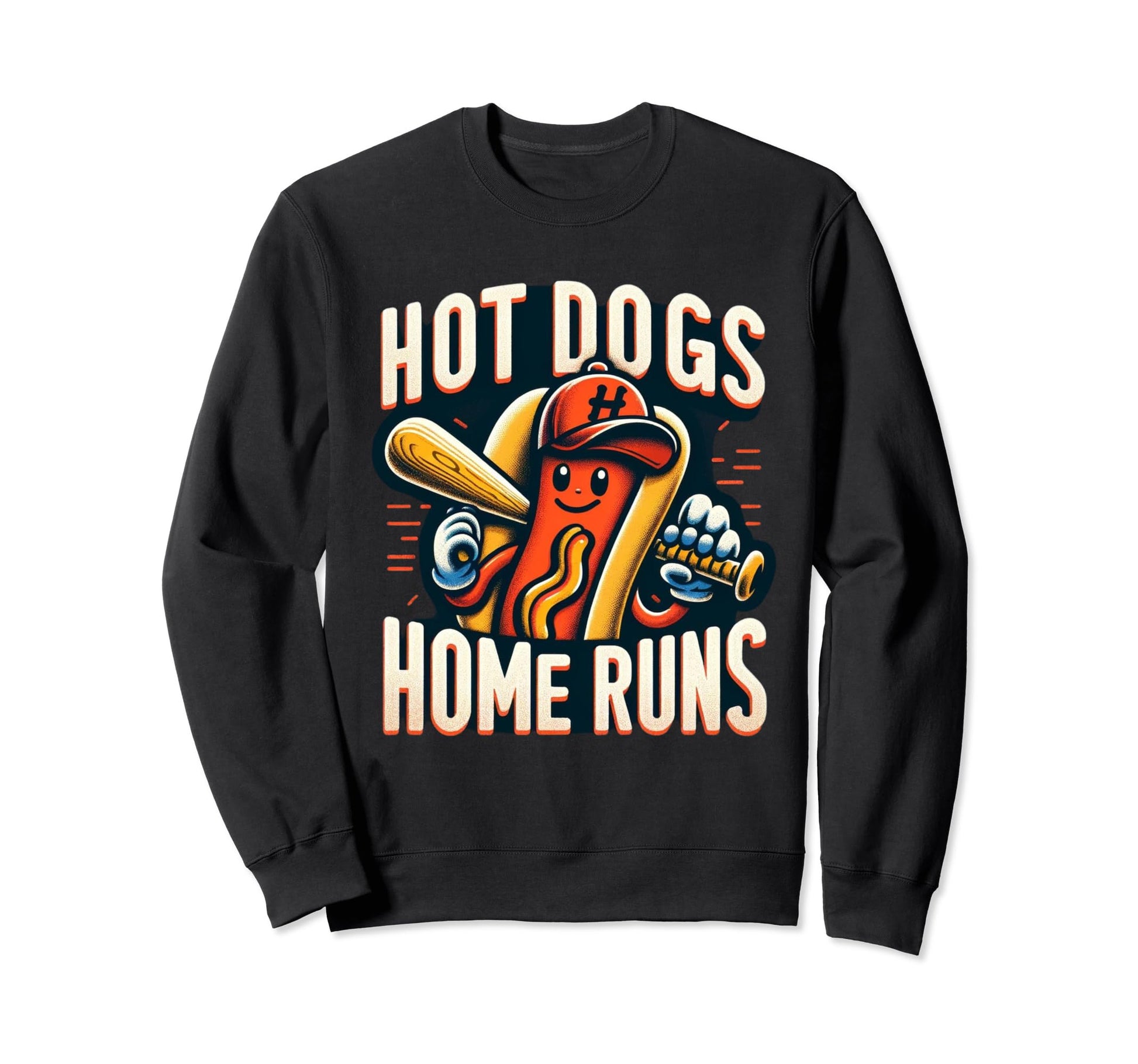 Hotdogs And Homeruns Hotdog Lovers Sweatshirt - Unique Graphic Unisex - T-Shirt, Sweatshirt, Hoodie