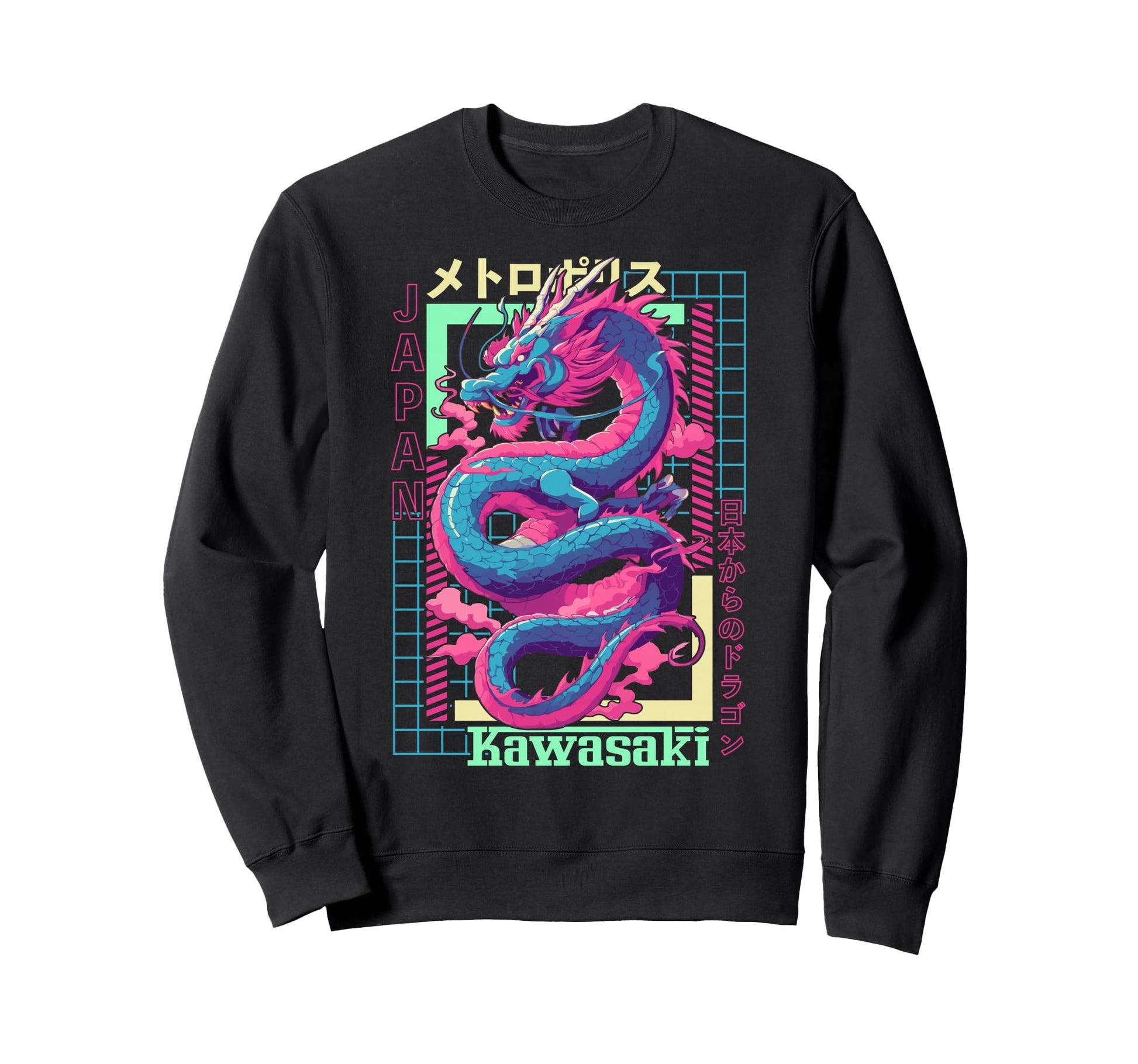 Kawasaki City Synthwave 80S Sweatshirt - Aesthetic Graphic Men Women - T-Shirt, Sweatshirt, Hoodie
