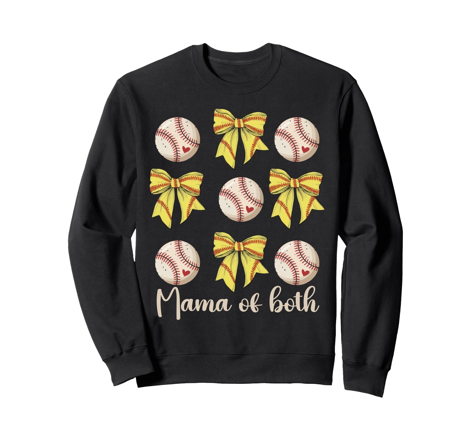 Mama Both Coquette Bow Softball Sweatshirt - Trendy Graphic Men Women - T-Shirt, Sweatshirt, Hoodie
