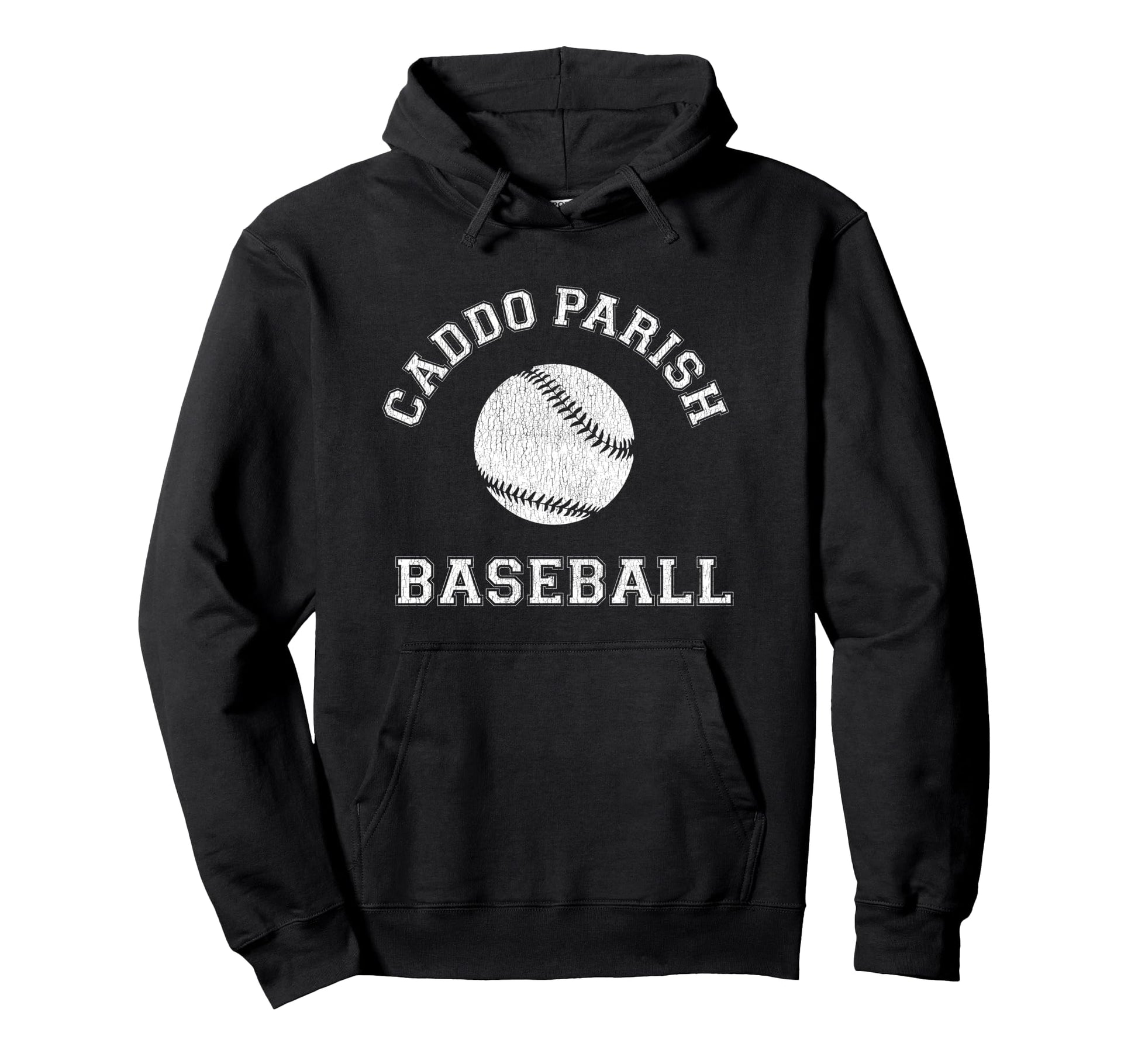 Caddo Parish Baseball Distressed Hoodie - Minimalist Print Unisex - T-Shirt, Sweatshirt, Hoodie