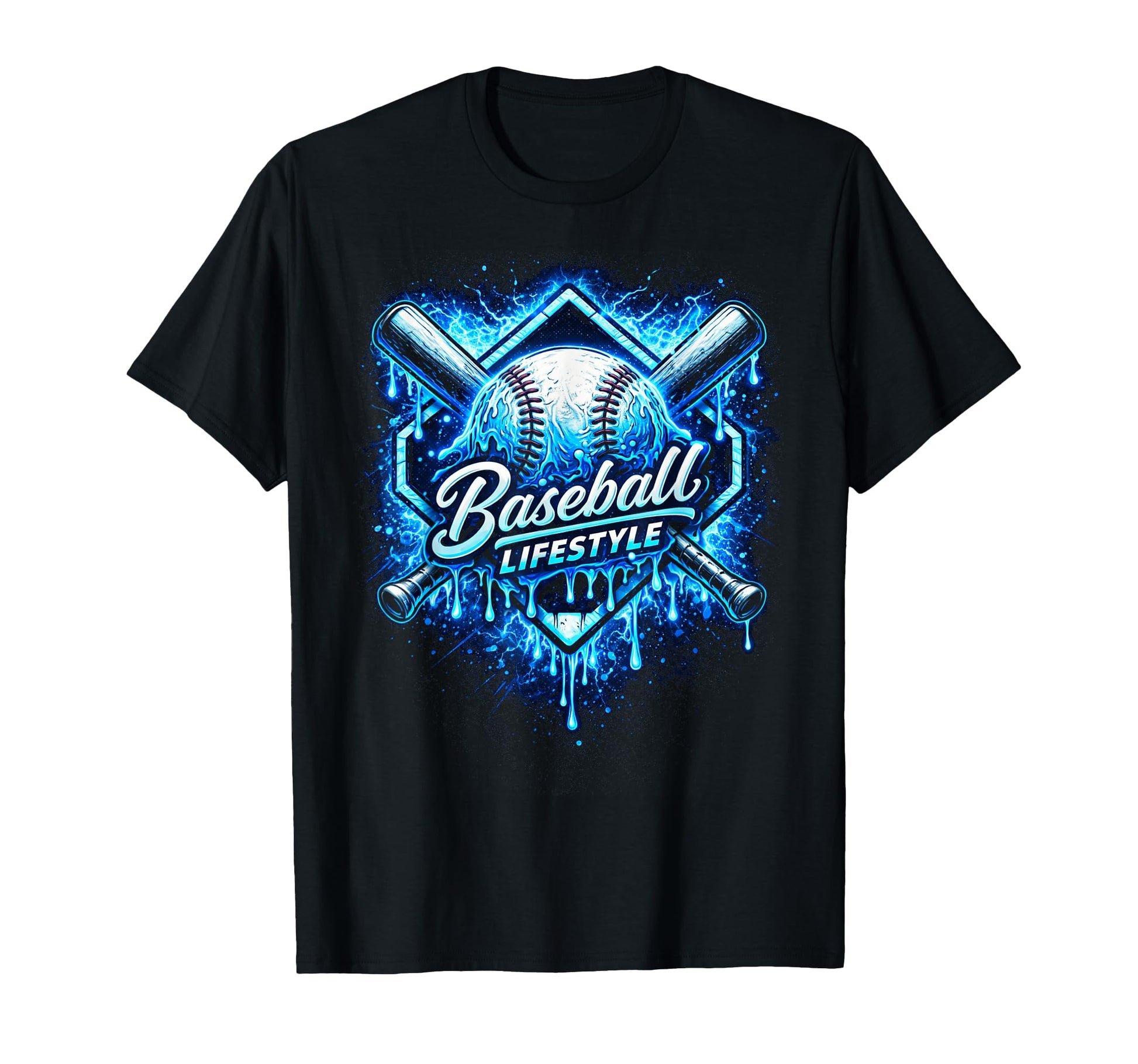 Baseball Lifestyle Dripping Ball Bats T-Shirt - Unique Graphic for Adults - T-Shirt, Sweatshirt, Hoodie