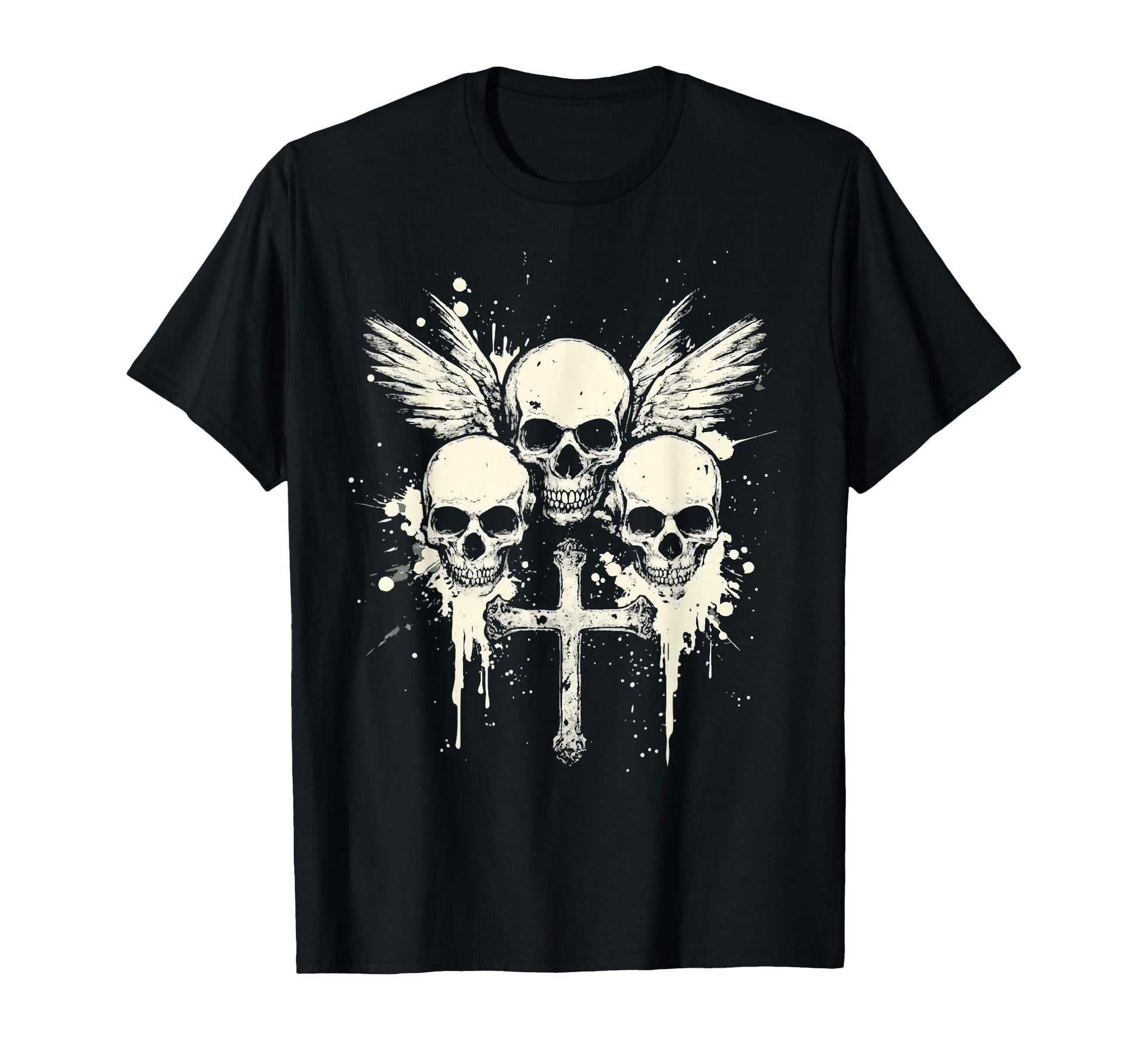 Skull Cross Goth Gothic Emo Alt T-Shirt - Custom Art Print for Adults - T-Shirt, Sweatshirt, Hoodie