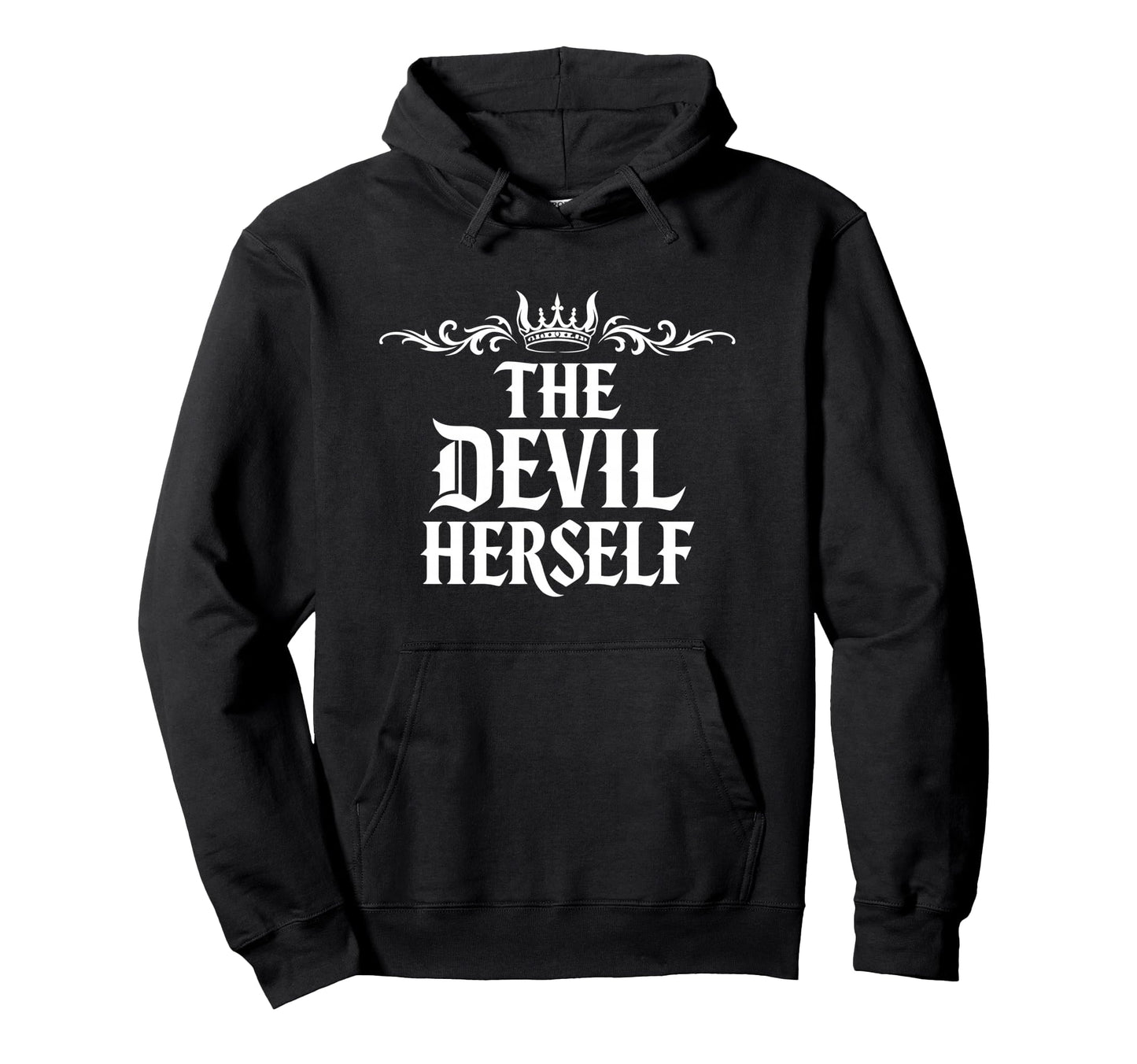 Devil Herself Occult Dark Feminine Hoodie - Fun Novelty Design for Adults - T-Shirt, Sweatshirt, Hoodie