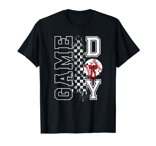 Baseball Game Day Bow Game Day T-Shirt - Casual Everyday Wear Unisex - T-Shirt, Sweatshirt, Hoodie