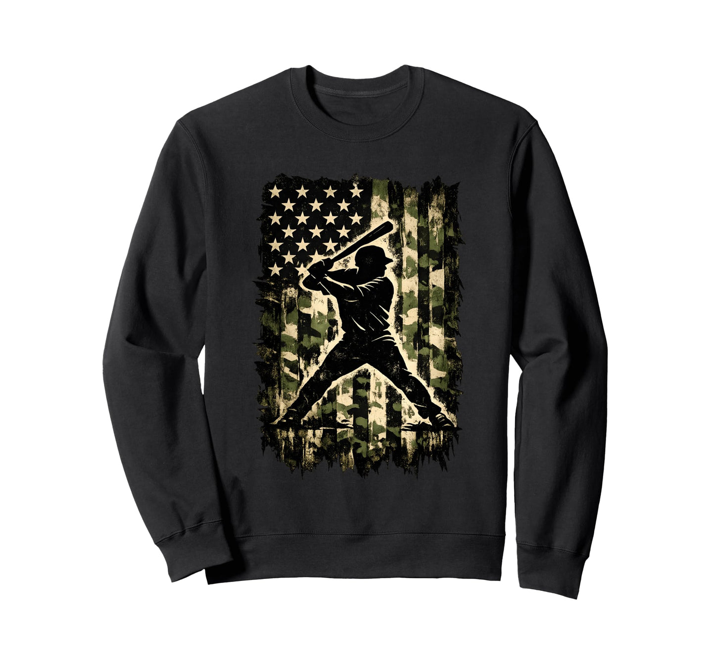 Baseball Drip Ice Cream Patriotic Camo Sweatshirt - Graphic Print Unisex - T-Shirt, Sweatshirt, Hoodie
