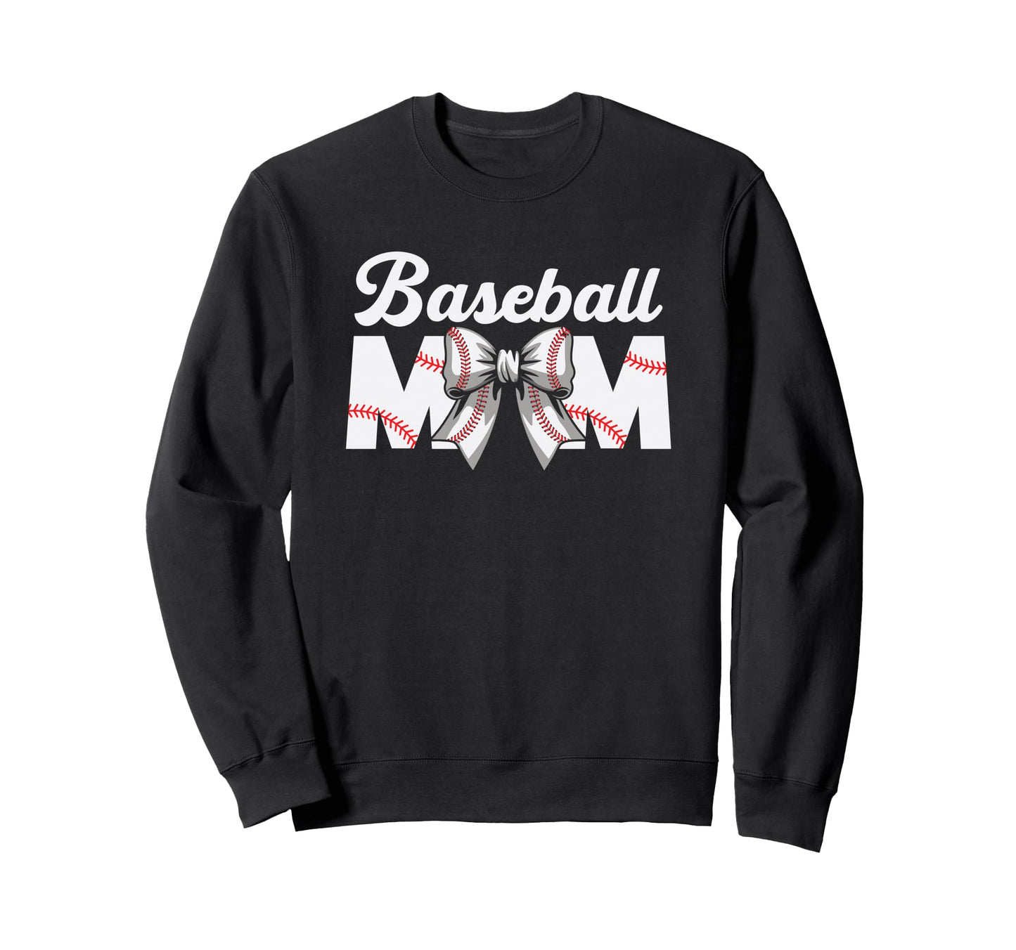 Baseball Mom Gift Bow Game Day Baseball Sweatshirt - Graphic Print Unisex - T-Shirt, Sweatshirt, Hoodie