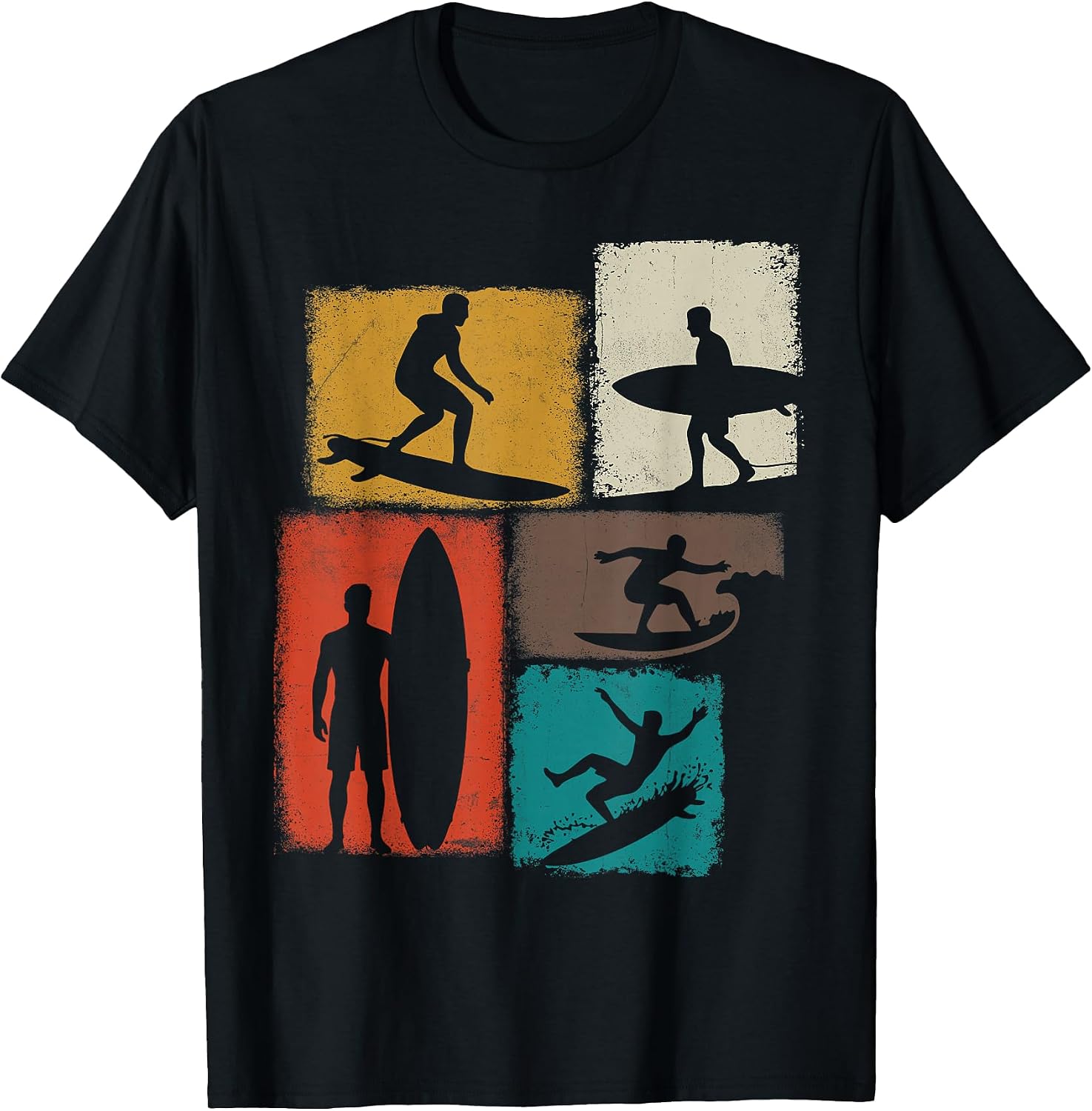 Surfing Asymmetrical Collage Design - Adult & Kids T-Shirts, Sweatshirts & Hoodies apparel design preview 1