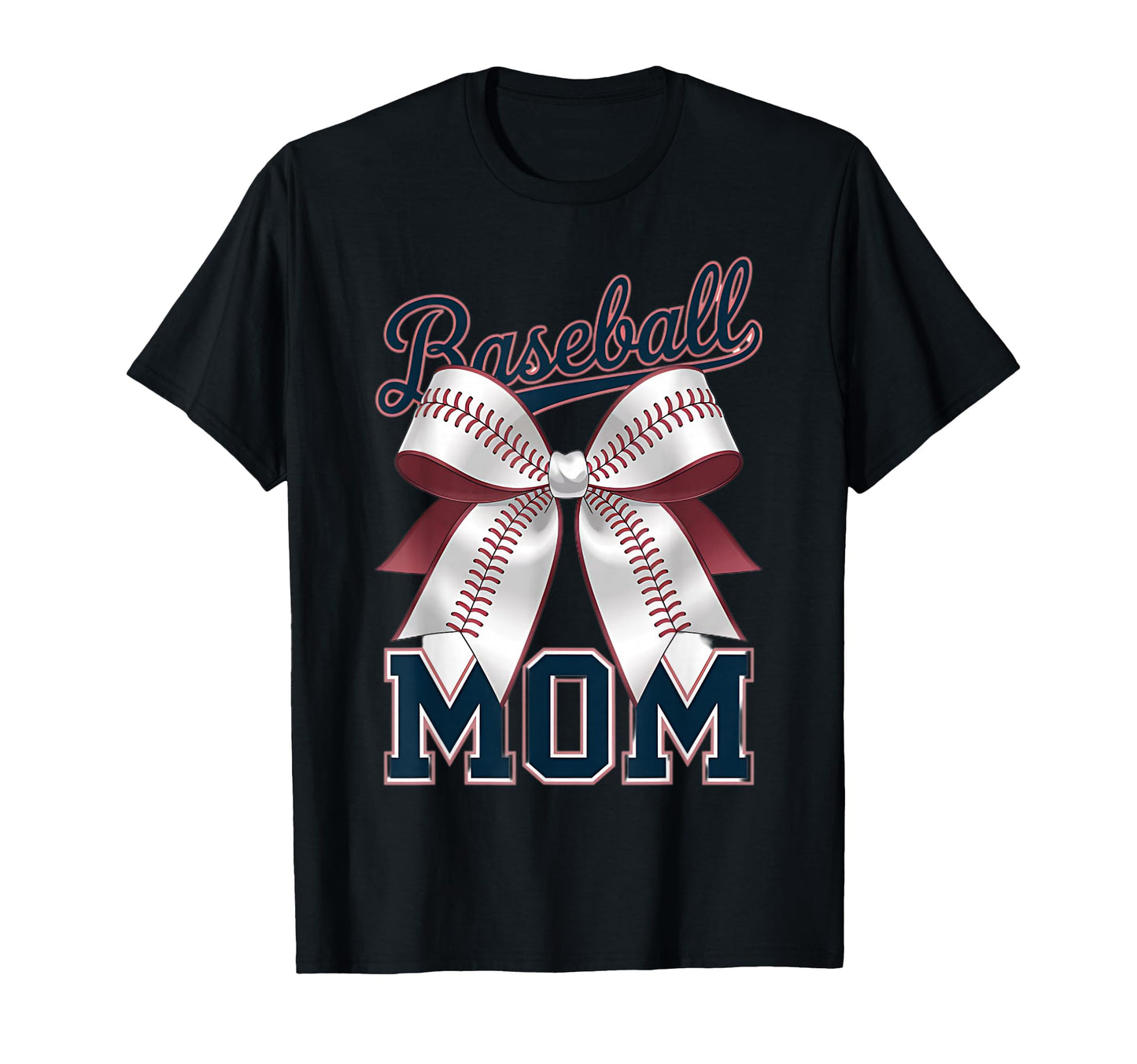Baseball Mom Coquette Bow T-Shirt - Unique Graphic Men Women - T-Shirt, Sweatshirt, Hoodie