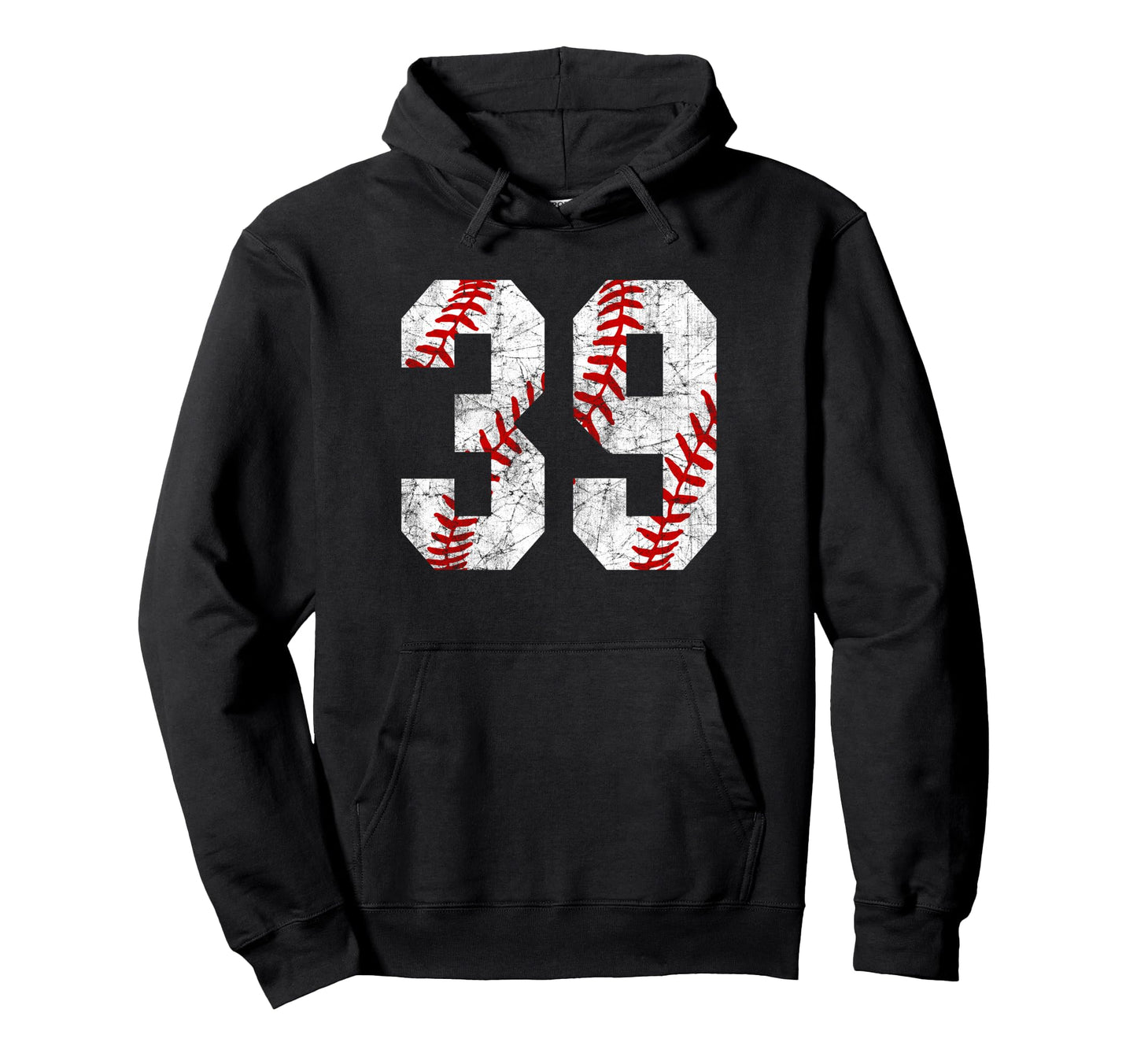 Distressed Baseball Number 39 Jersey Hoodie - Custom Art Print Unisex - T-Shirt, Sweatshirt, Hoodie