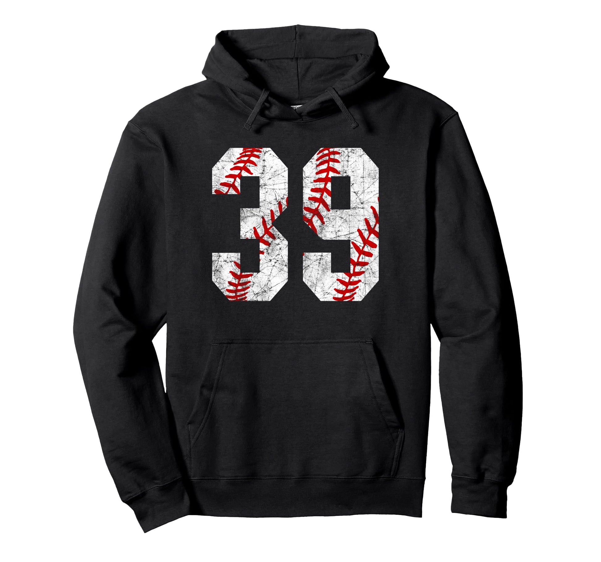 Distressed Baseball Number 39 Jersey Hoodie - Custom Art Print Unisex - T-Shirt, Sweatshirt, Hoodie