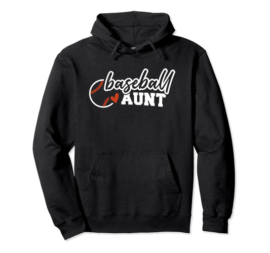 Baseball Aunt Funny Leopard Baseball Hoodie - Casual Everyday Wear Unisex - T-Shirt, Sweatshirt, Hoodie