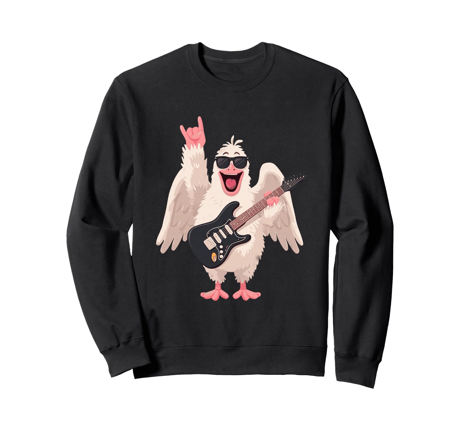 Funny Rock Chicken Guitarist Music Sweatshirt - Streetwear Style Men Women - T-Shirt, Sweatshirt, Hoodie