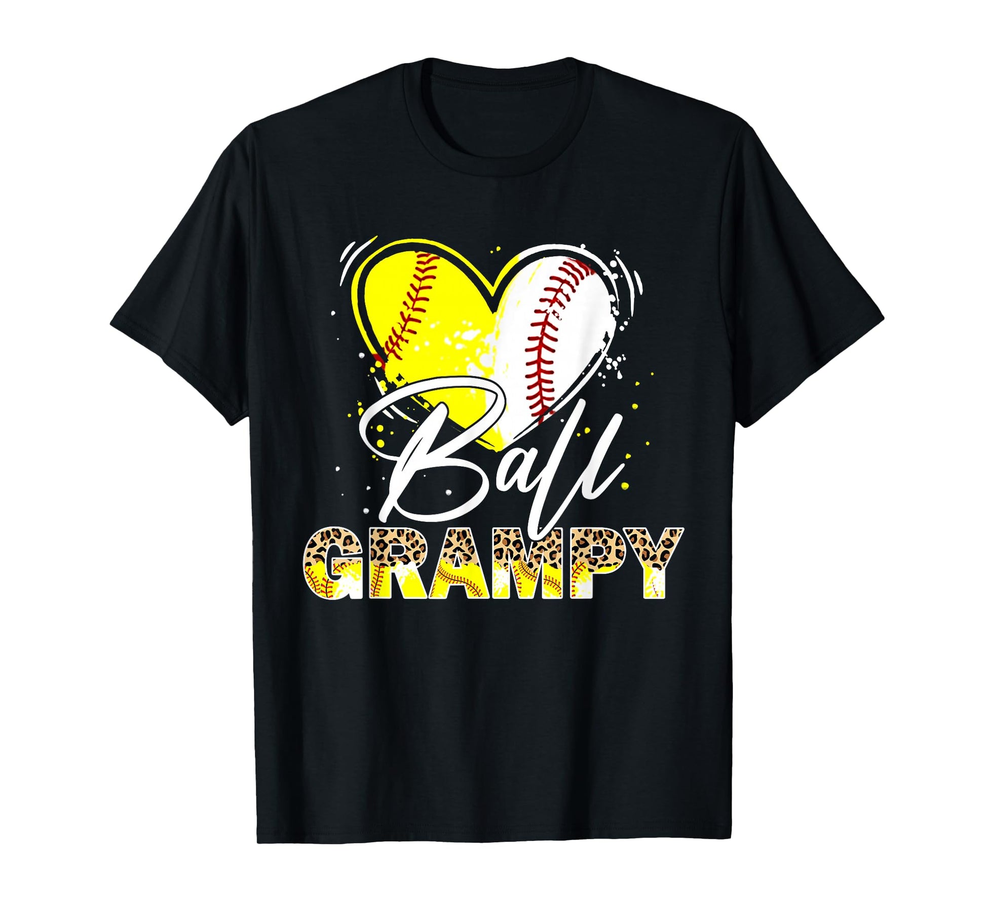 Ball Grampy Leopard Baseball Softball T-Shirt - Unique Graphic for Adults - T-Shirt, Sweatshirt, Hoodie
