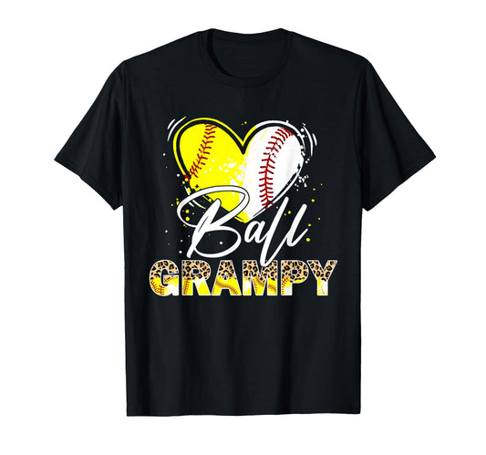 Ball Grampy Leopard Baseball Softball T-Shirt - Unique Graphic for Adults - T-Shirt, Sweatshirt, Hoodie