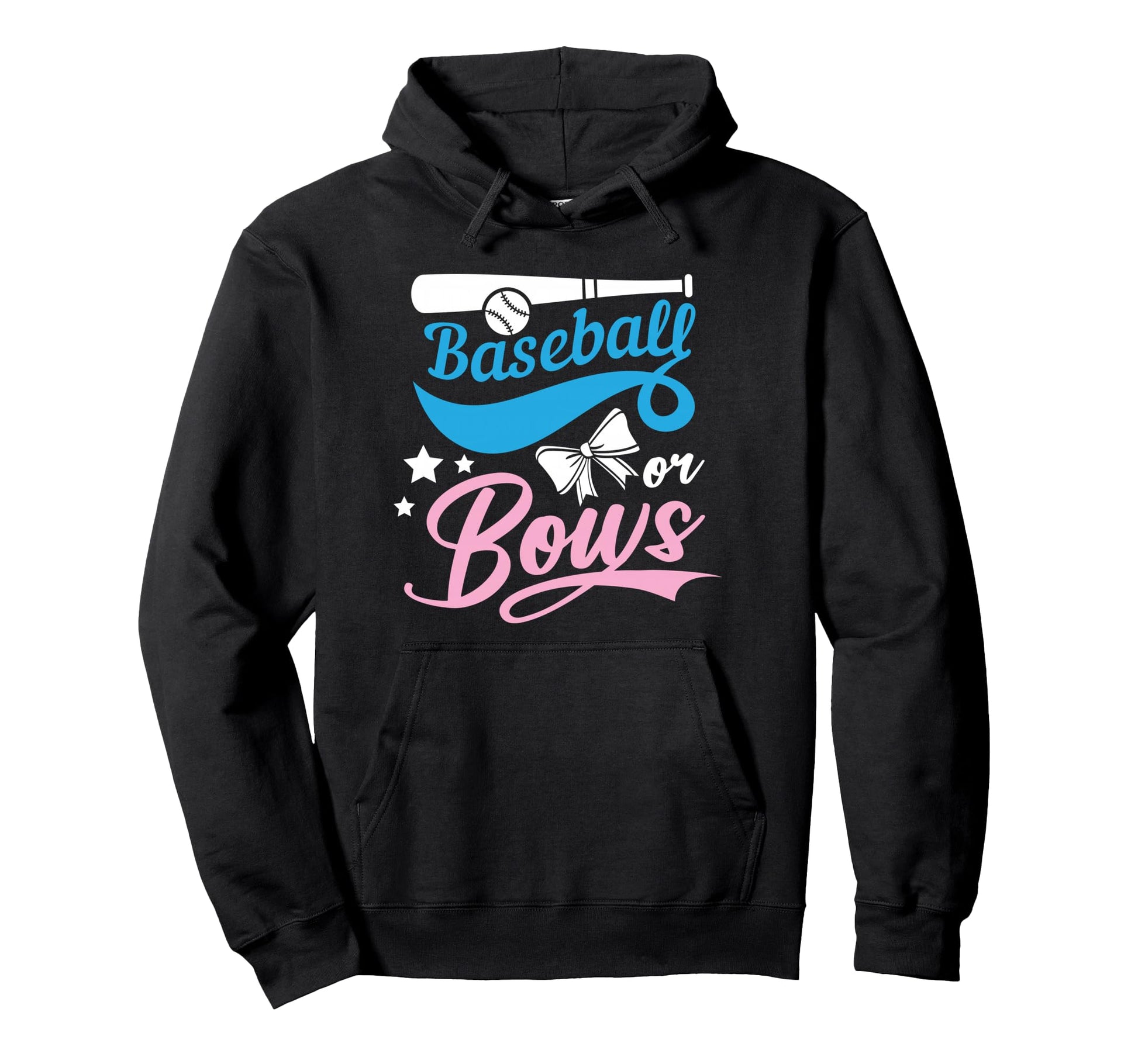 Baseball Or Bows Gender Reveal Hoodie - Graphic Print Men Women - T-Shirt, Sweatshirt, Hoodie