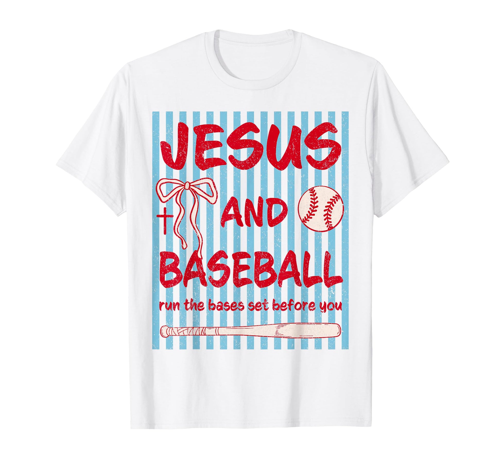 Jesus And Baseball Coquette Christian T-Shirt - Trendy Graphic Men Women - T-Shirt, Sweatshirt, Hoodie
