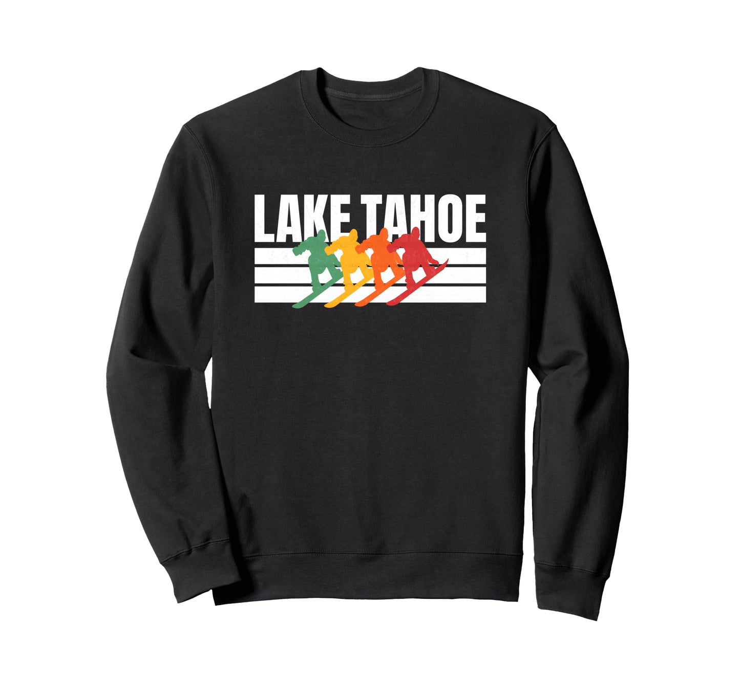 Snowboard Lake Tahoe Stripe Lake Tahoe Sweatshirt - Graphic Print Unisex - T-Shirt, Sweatshirt, Hoodie
