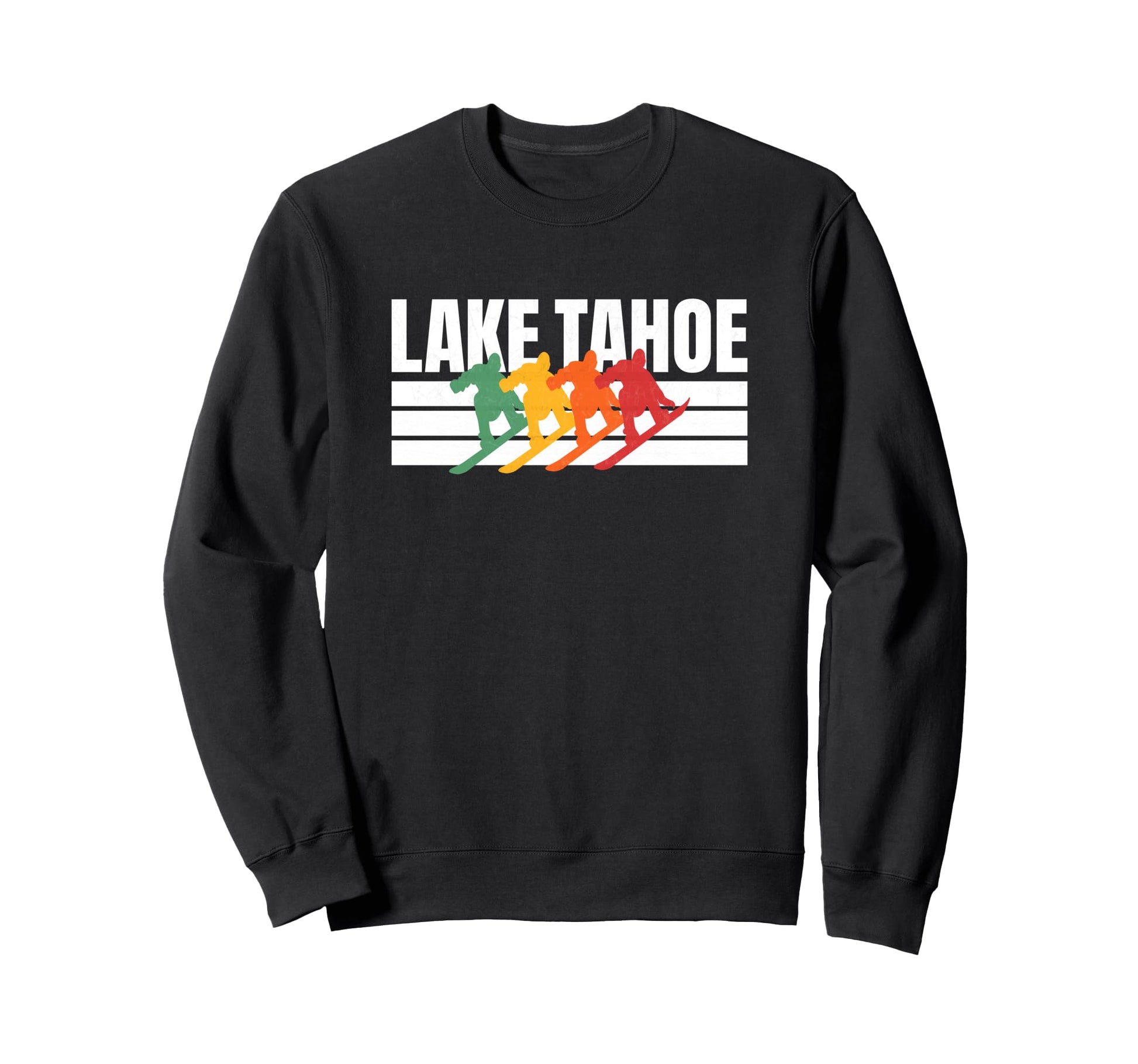 Snowboard Lake Tahoe Stripe Lake Tahoe Sweatshirt - Graphic Print Unisex - T-Shirt, Sweatshirt, Hoodie
