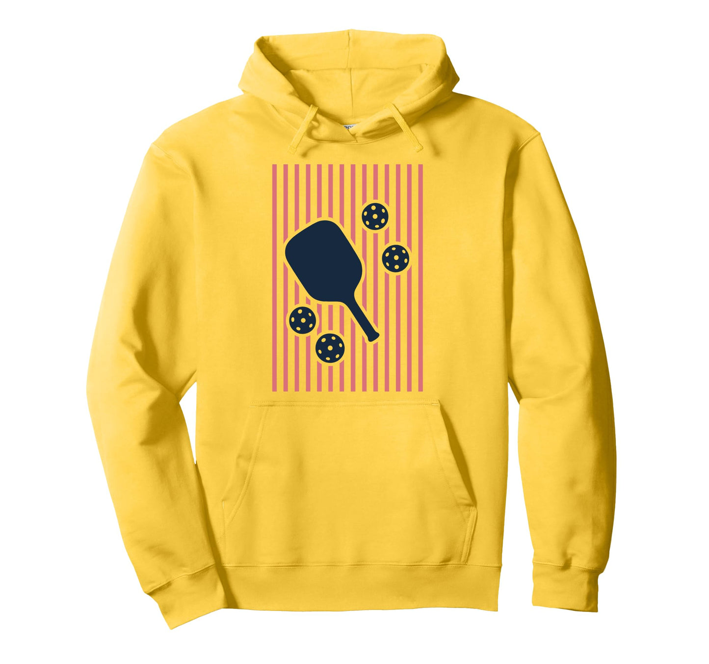 Pickleball Paddleball Stripes Hoodie - Unique Graphic Unisex - T-Shirt, Sweatshirt, Hoodie