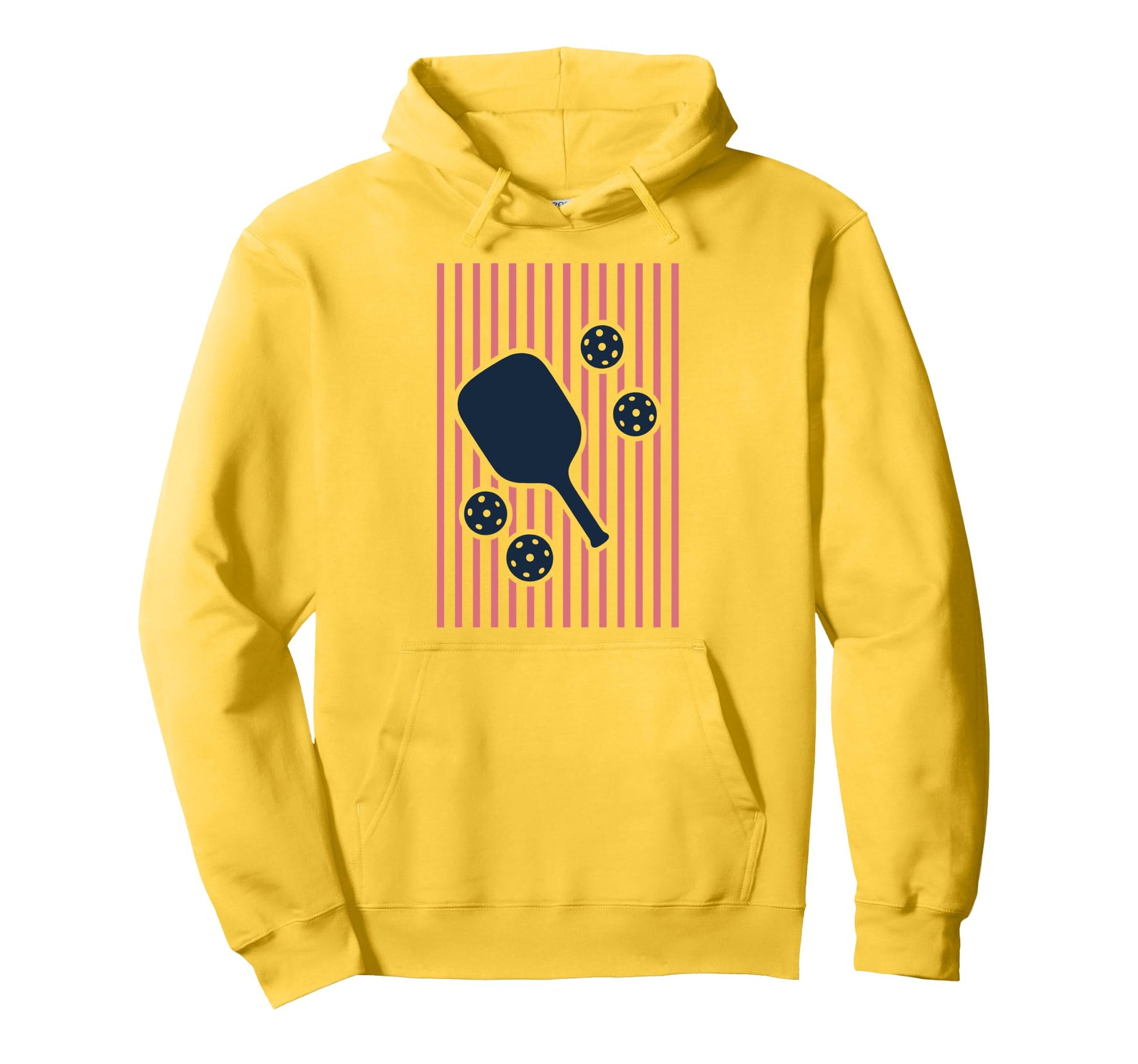 Pickleball Paddleball Stripes Hoodie - Unique Graphic Unisex - T-Shirt, Sweatshirt, Hoodie