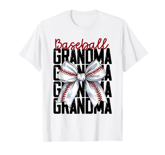 Baseball Coquette Bow Grandma Mom T-Shirt - Novelty Apparel for Adults - T-Shirt, Sweatshirt, Hoodie