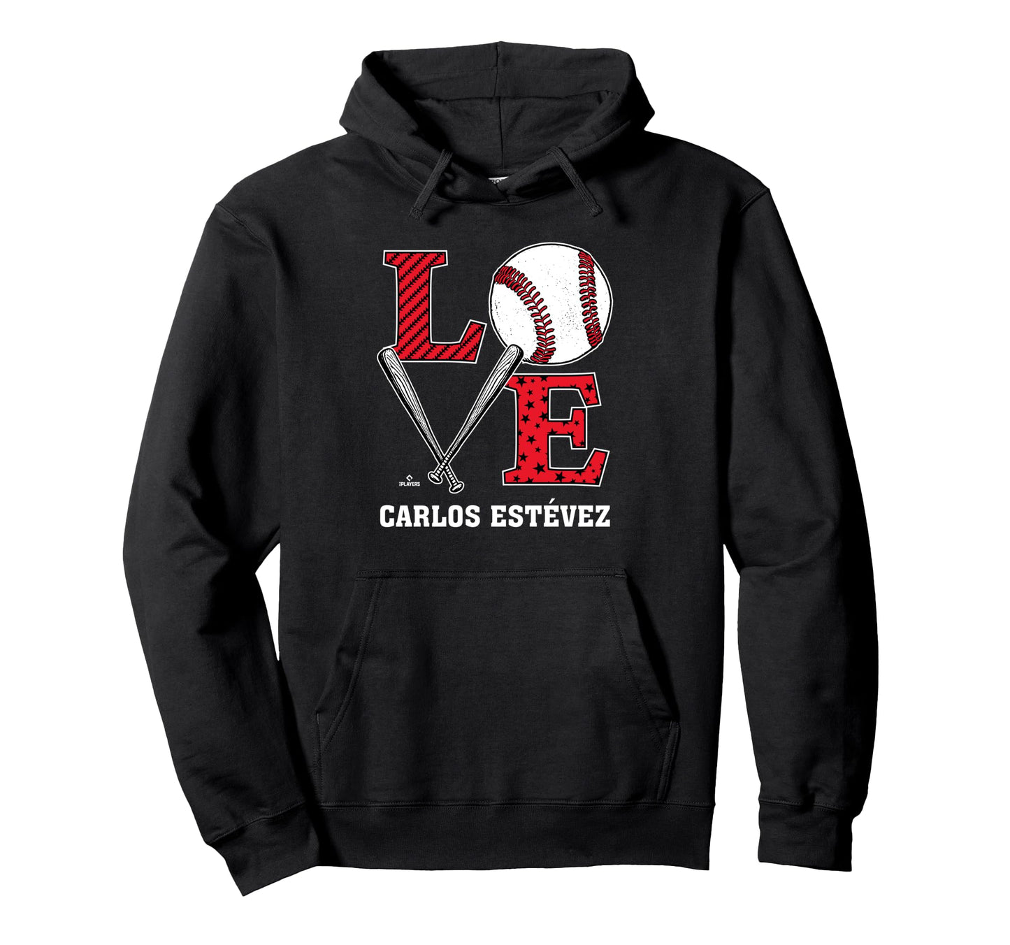 Distressed Baseball Love Carlos Est Vez Hoodie - Trendy Graphic for Adults - T-Shirt, Sweatshirt, Hoodie