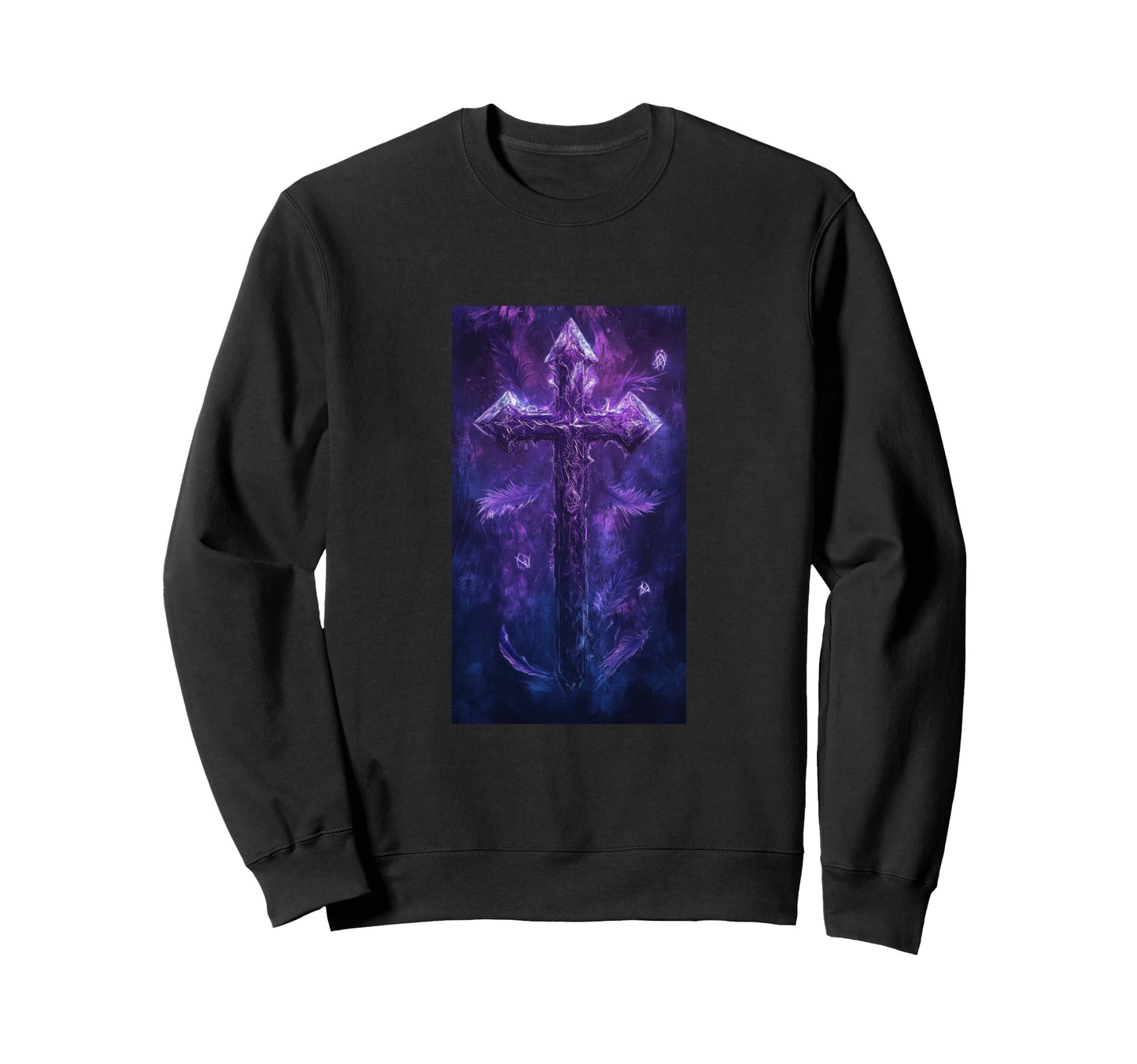 Gothic Cross Grunge Aesthetic Y2K Sweatshirt - Custom Art Print Men Women - T-Shirt, Sweatshirt, Hoodie