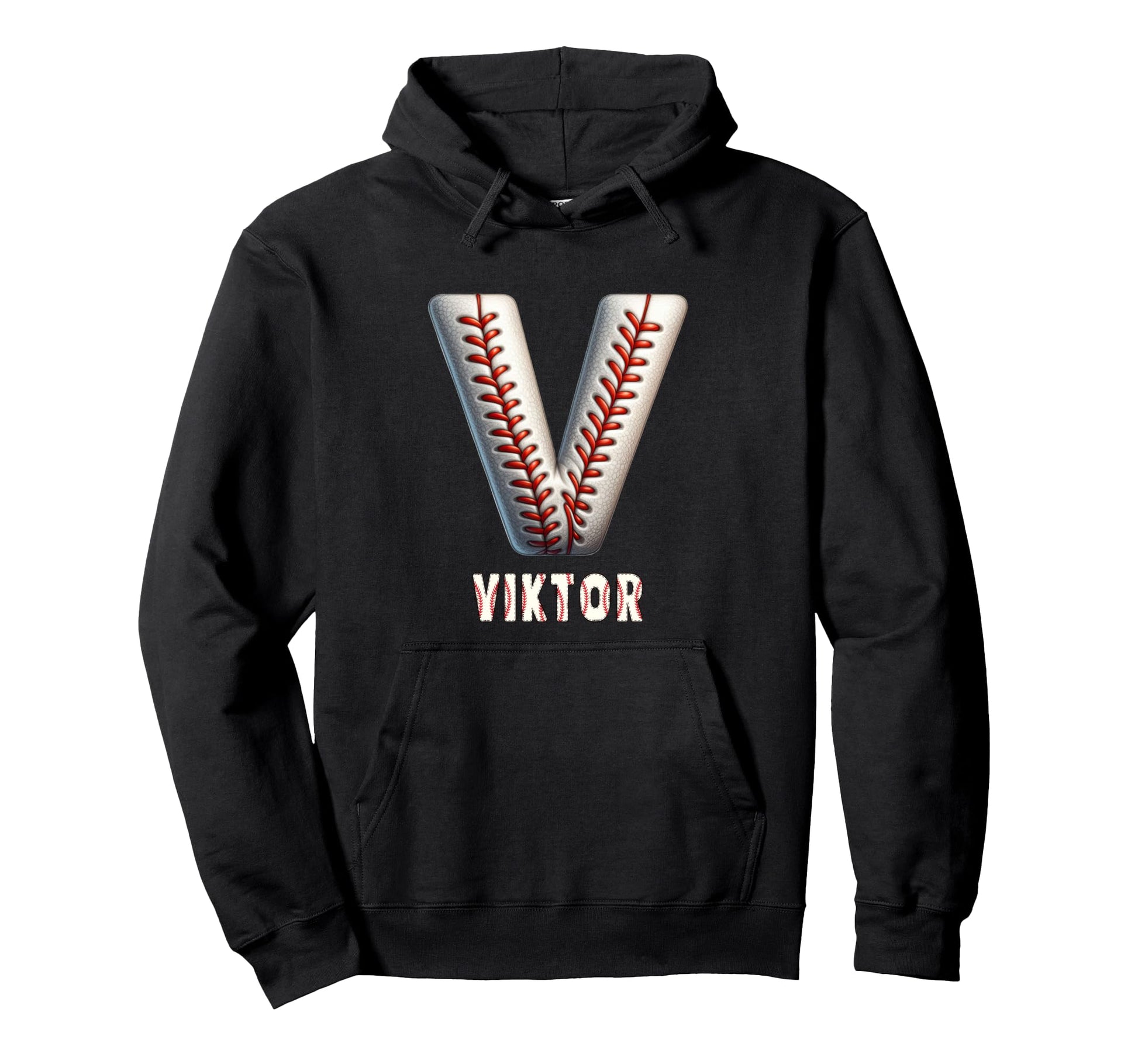 Baseball Home Run Veit Initial Letter Hoodie - Aesthetic Graphic Unisex - T-Shirt, Sweatshirt, Hoodie