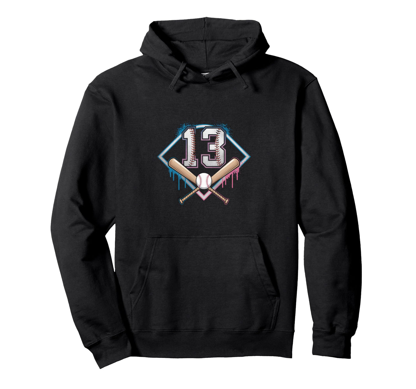 Baseball Home Ice Cream 13Th Birthday Hoodie - Minimalist Print Unisex - T-Shirt, Sweatshirt, Hoodie