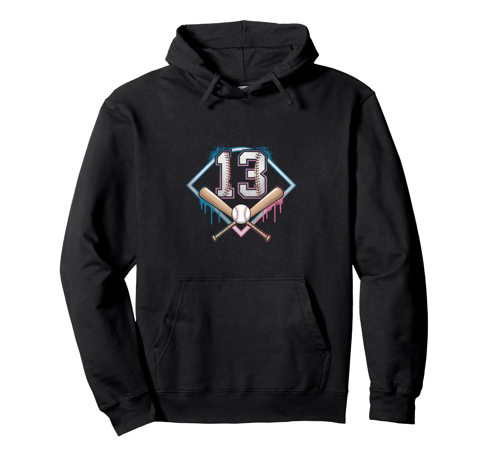 Baseball Home Ice Cream 13Th Birthday Hoodie - Minimalist Print Unisex - T-Shirt, Sweatshirt, Hoodie