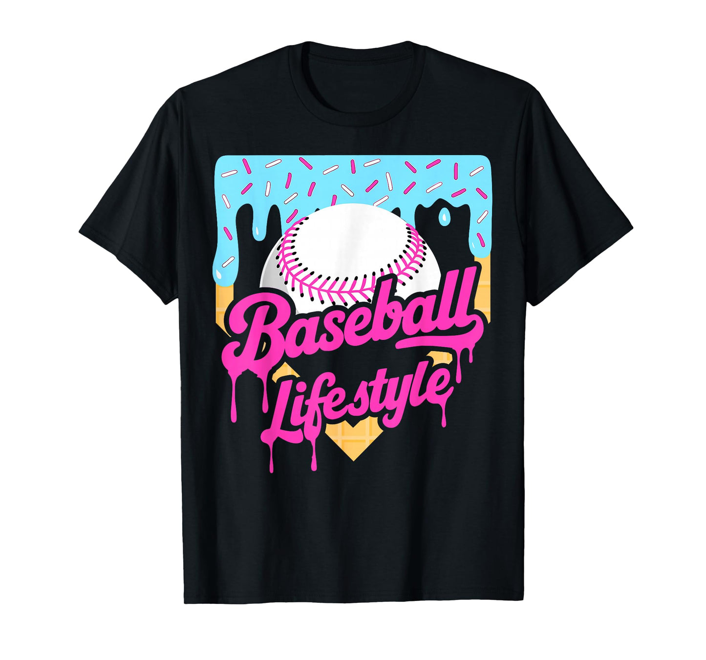 Baseball Life Lifestyle Home Plate Ice T-Shirt - Graphic Print for Adults - T-Shirt, Sweatshirt, Hoodie
