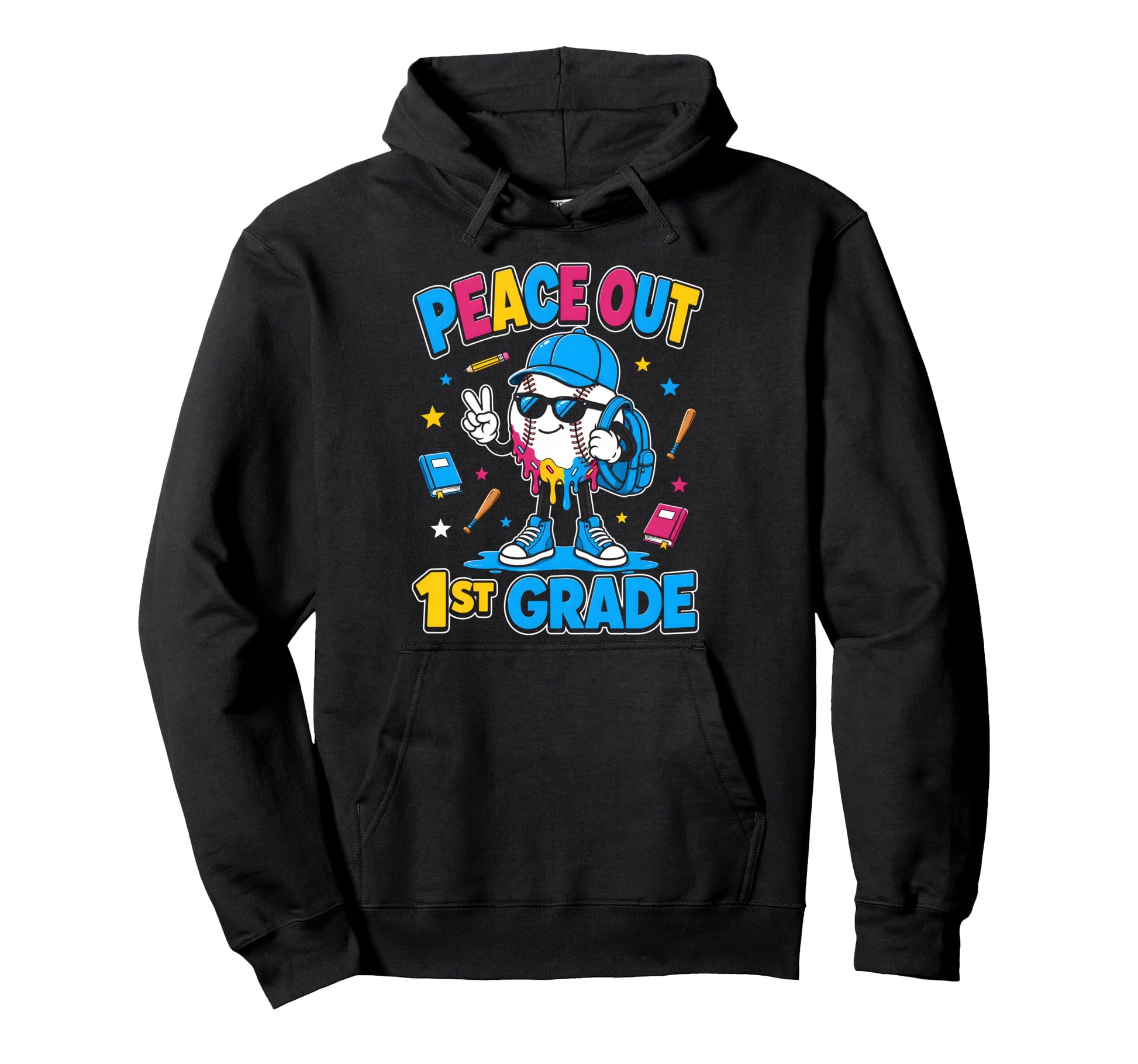 1St Grade Back To School Baseball Ice Cream Hoodie - Trendy Graphic Unisex - T-Shirt, Sweatshirt, Hoodie