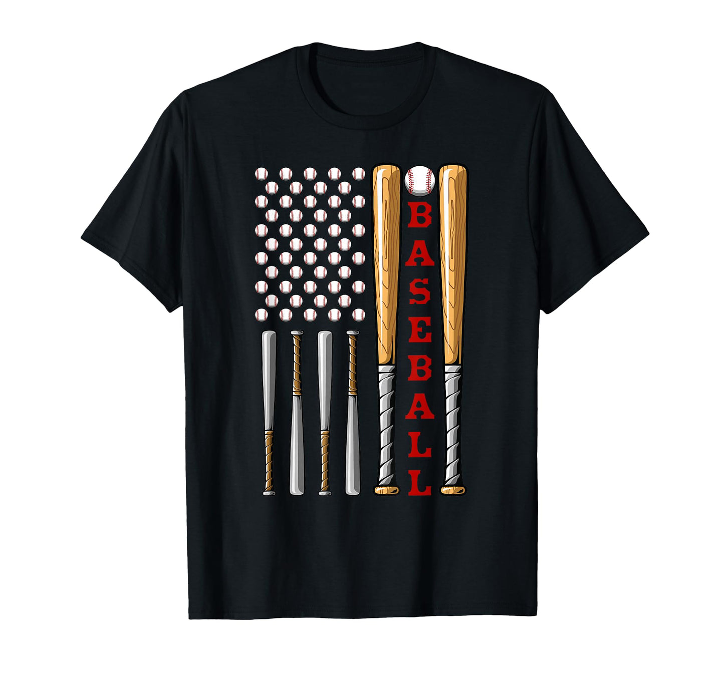 Patriotic Us American Baseball Flag T-Shirt - Minimalist Print Men Women - T-Shirt, Sweatshirt, Hoodie